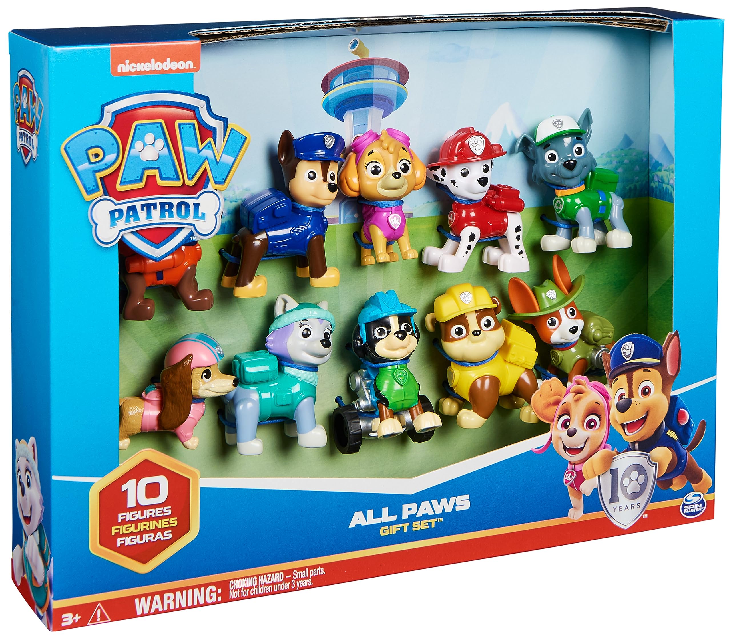 Paw Patrol 10th Anniversary All Paws On Deck Toy Figures Gift Pack with 10 Figures 9