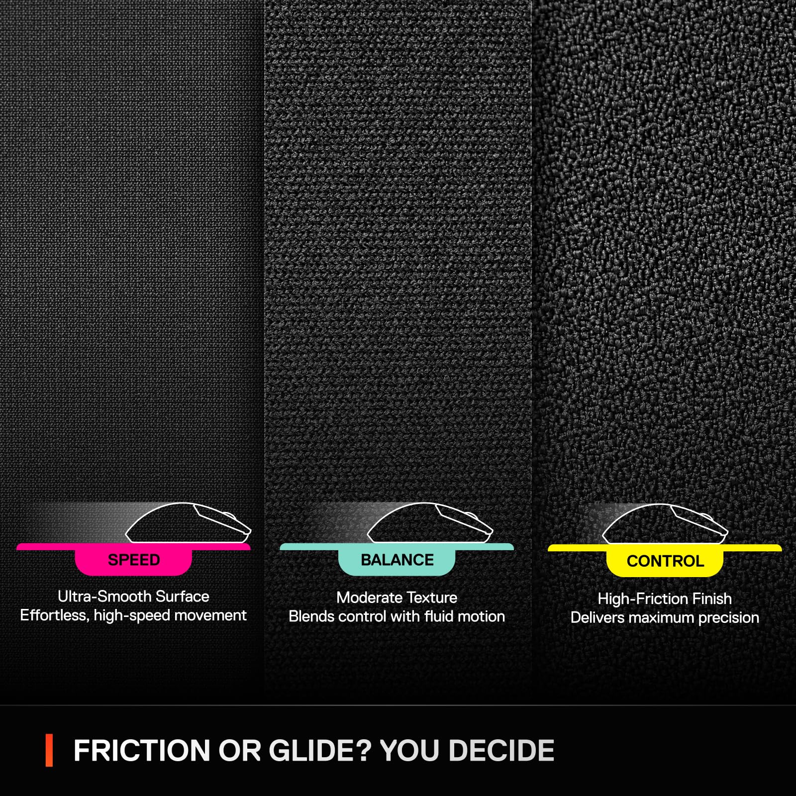 SteelSeries QcK L Performance Speed Gaming Mousepad - 49x42 cm, Extra-Dense 3.5mm Base, Black 9