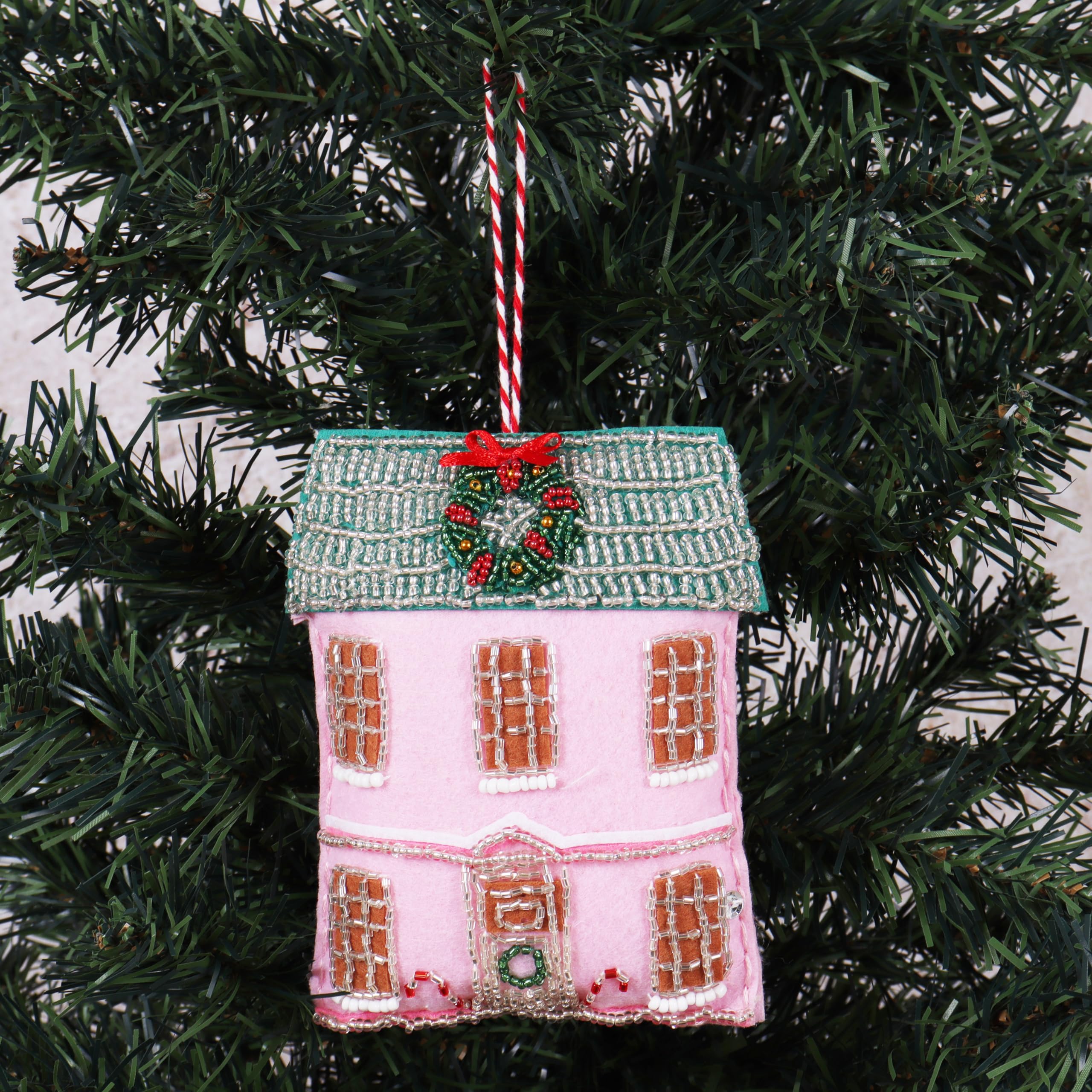 Trimits Christmas Felt Decoration Kit - Beaded House Craft Kit 6