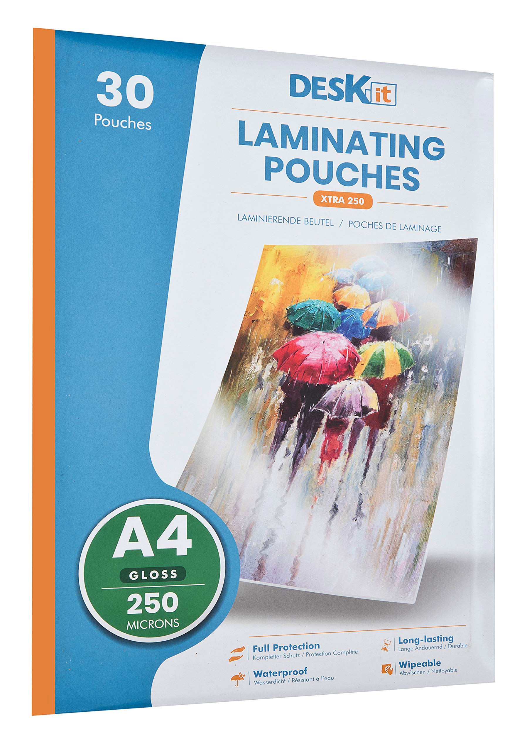 deskit A4 Laminating Pouches - Gloss Finish, 250 Microns, Pack of 30 Sheets 2