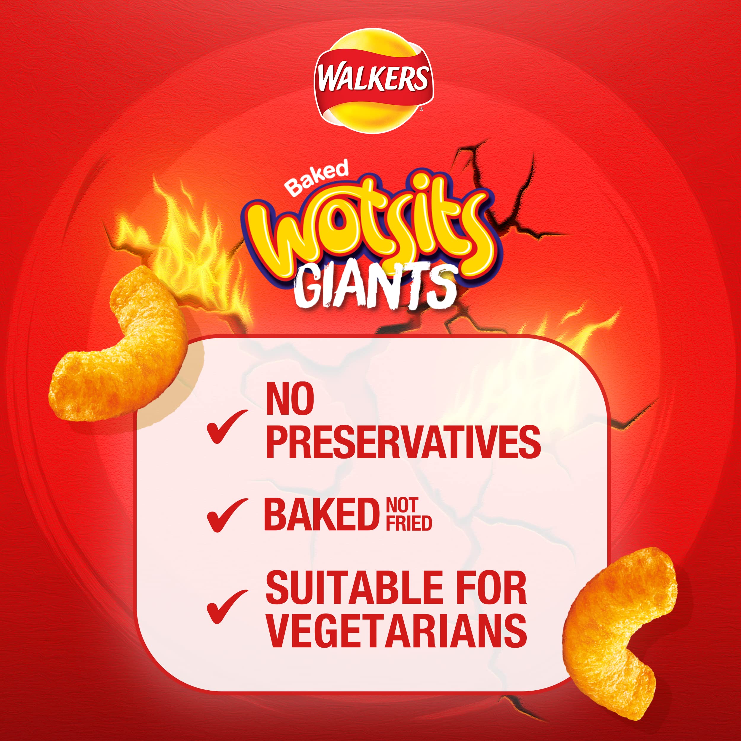 Walkers Wotsits Giants Sweet & Spicy Snacks Crisps - Supersized Baked Snack | 130g 2