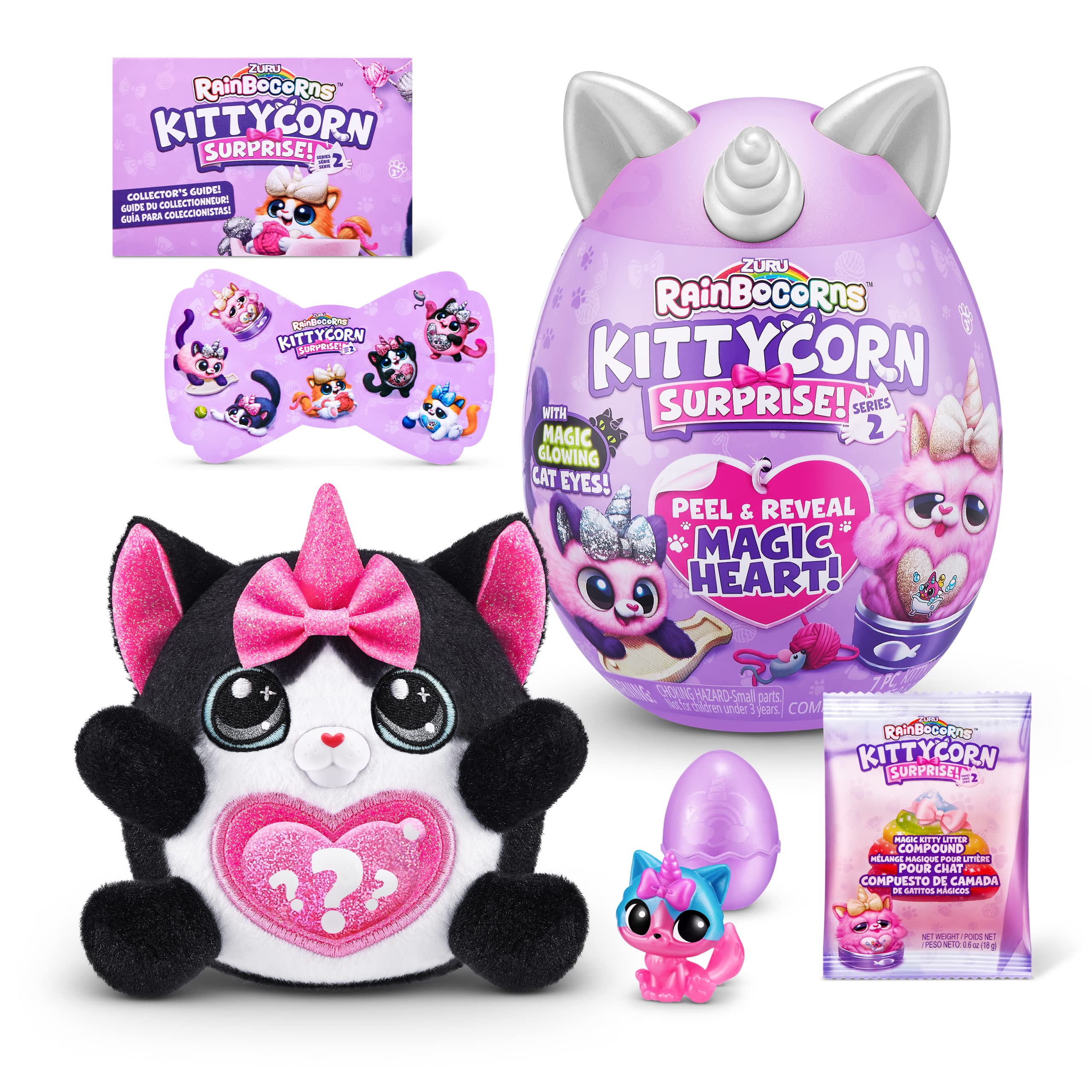 Rainbocorns Kittycorn Surprise Series 2 (Black Cat) by ZURU - Glow in the Dark Collectible Plush with 10 Unboxing Surprises 8