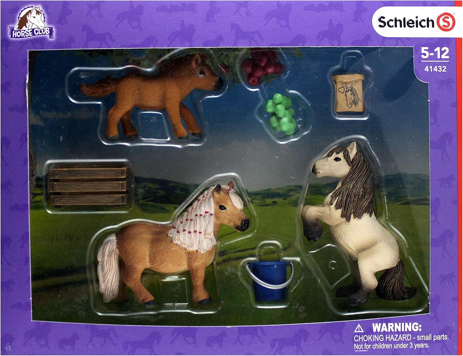 SCHLEICH Miniature Shetland Pony Family Playset - 8-Piece Horse Toy Set for Kids 3+ 3