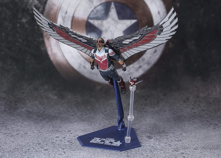 TAMASHII NATIONS S.H. Figuarts Falcon Action Figure - Marvel's Falcon and The Winter Soldier, 15 cm Collectible