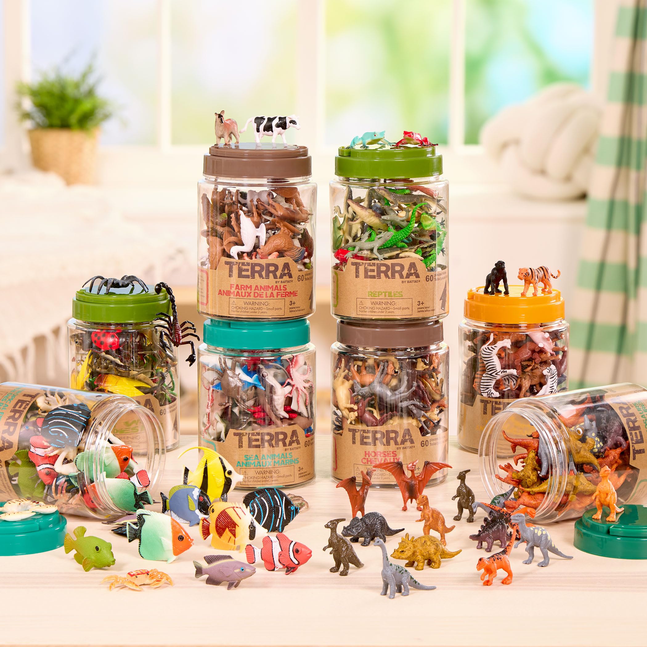 Terra by Battat Wild Animals – 60-Piece Miniature Animal Figurine Set for Kids 3+ 11