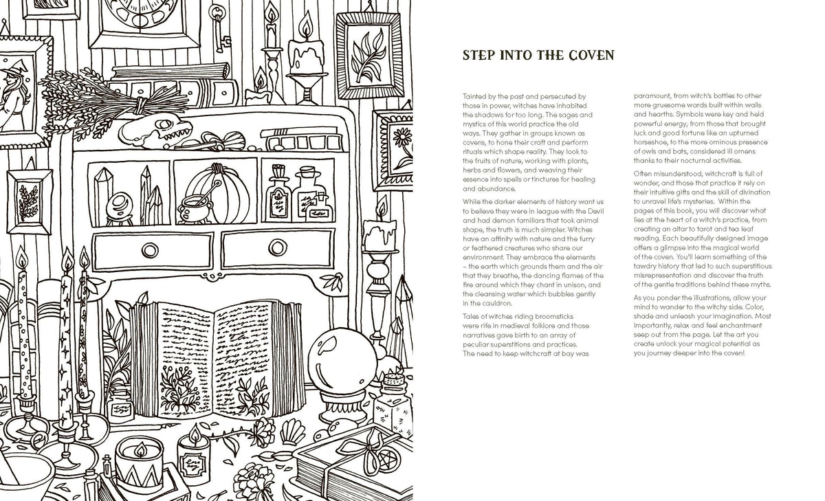 Quadrille Publishing - Into the Coven Witch Colouring Book - 96 Pages