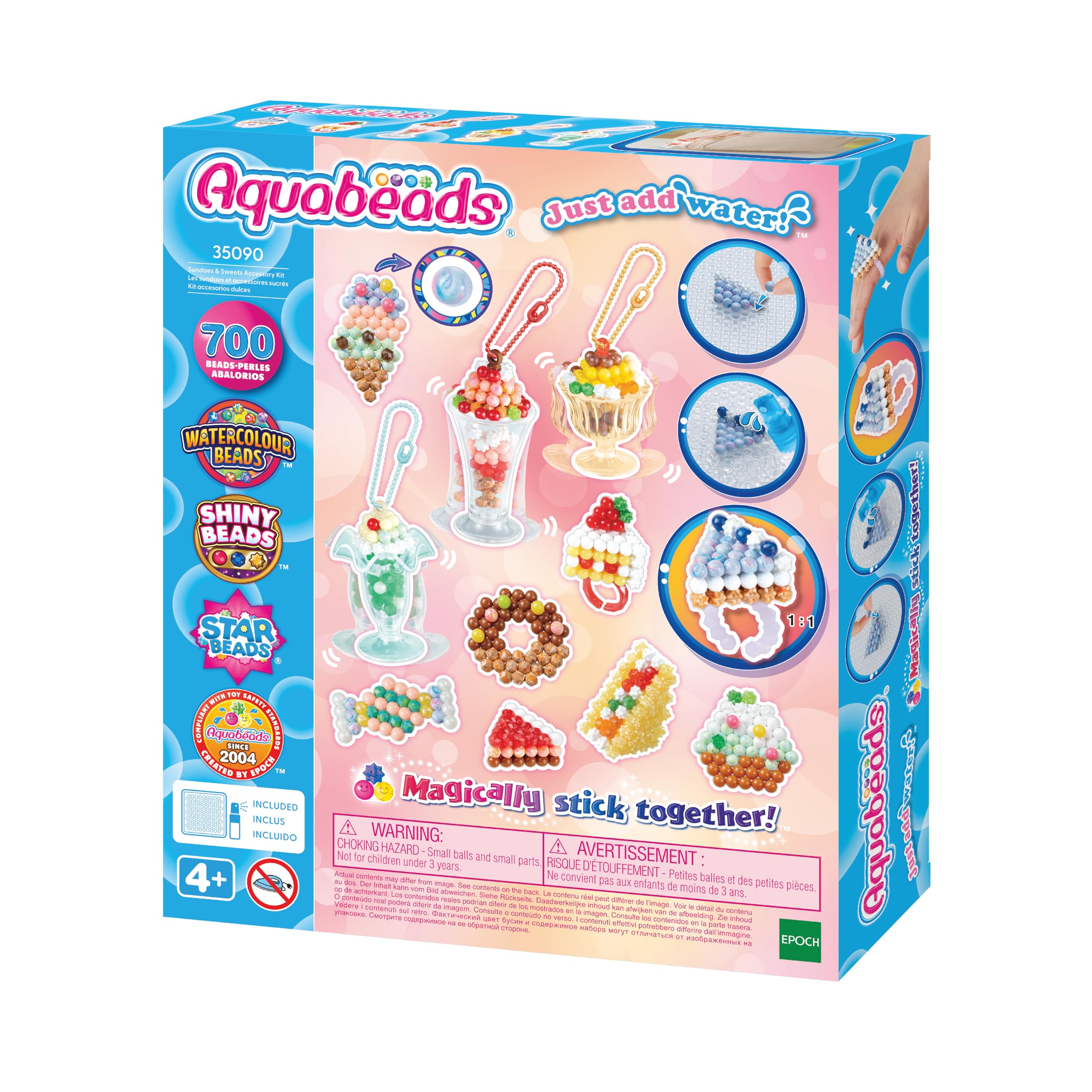 Aquabeads Sundaes & Sweets Accessory Kit 35090 | 700 Beads in 31 Colours | Ages 4+