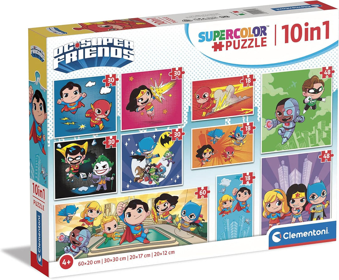 Clementoni Supercolor 10 in 1 DC Comics Jigsaw Puzzle Set (20272)