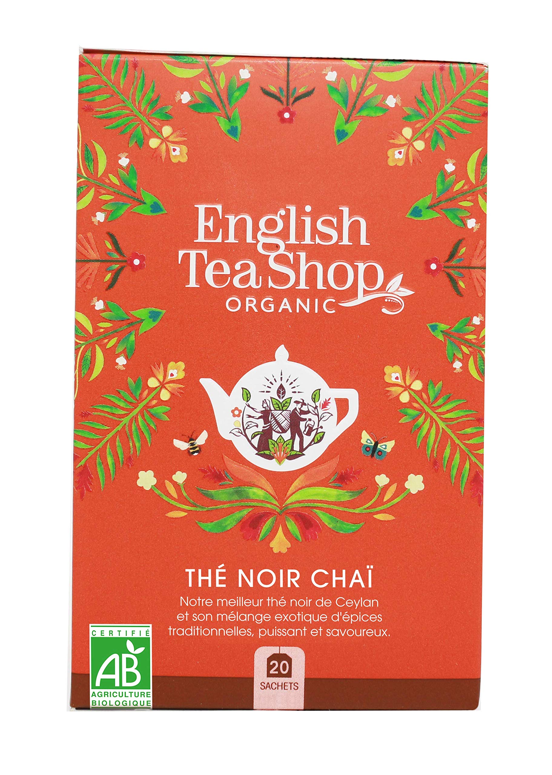 English Tea Shop Organic Chai Black Tea - 20 Tea Bag Sachets