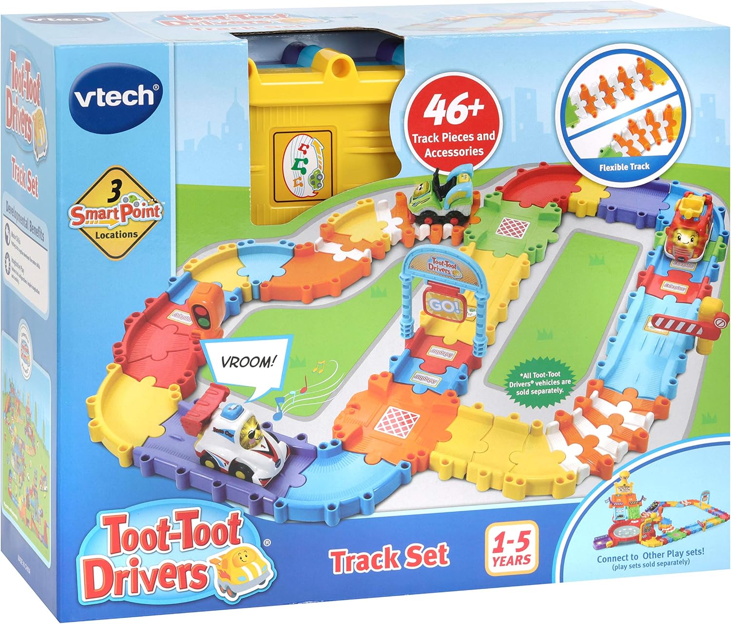VTech Toot-Toot Drivers Track Set - 46-Piece Interactive Car Playset for Toddlers 12M+ 2