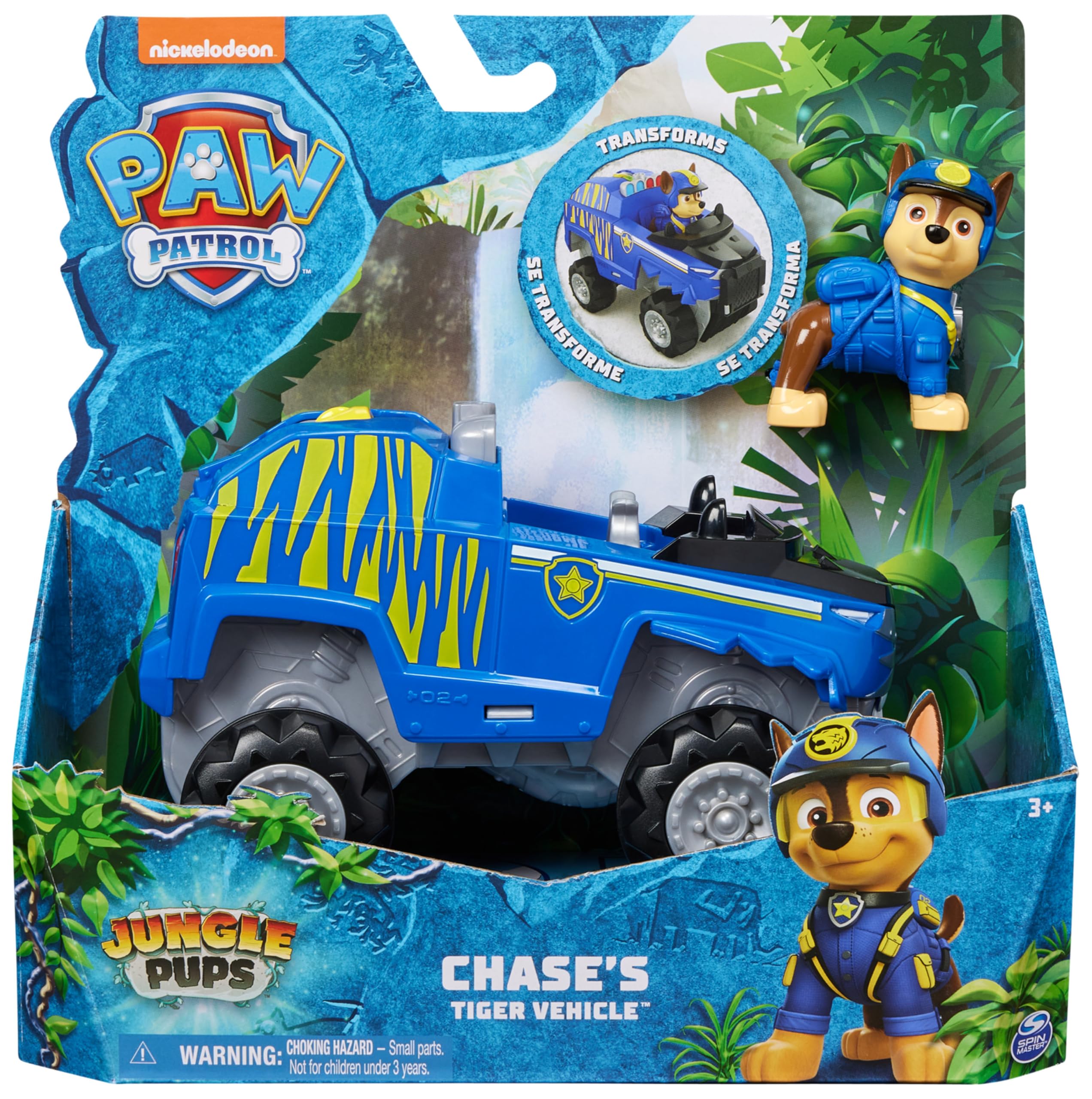 Paw Patrol Jungle Pups Chase Tiger Vehicle Playset with Action Figure | Ages 3+ | Multicoloured