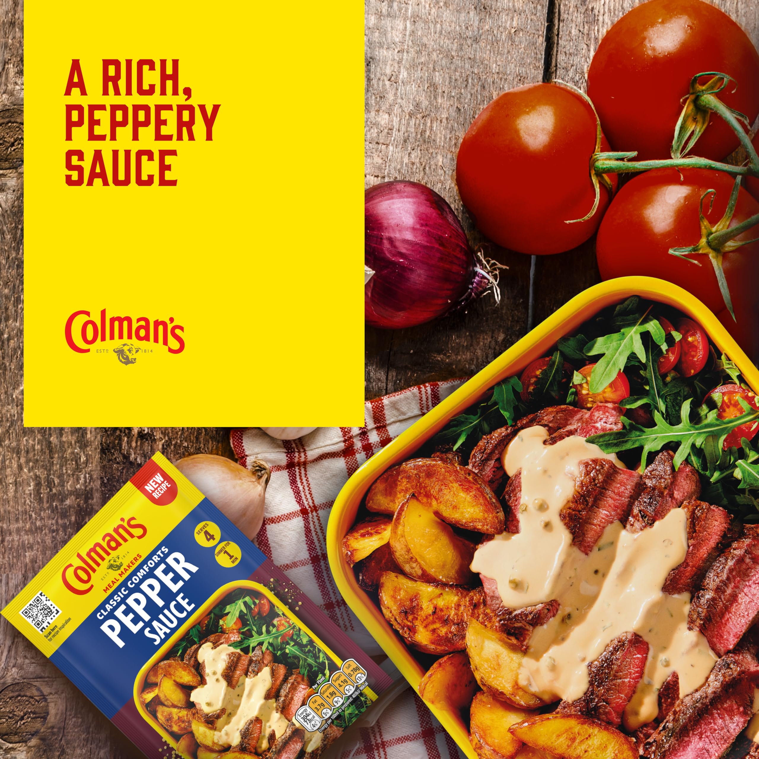 Colman's Classic Comforts Pepper Sauce Mix - Vegetarian, No Artificial Colours/Preservatives | 4 Servings 5