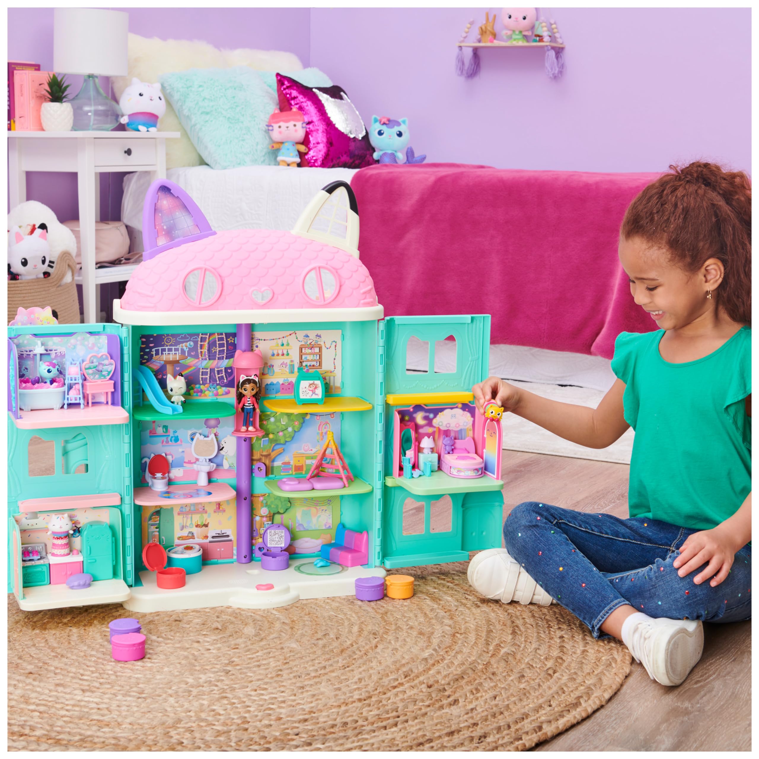Gabby’s Dollhouse Sweet Dreams Bedroom Playset with Pillow Cat Figure & 3 Accessories 9