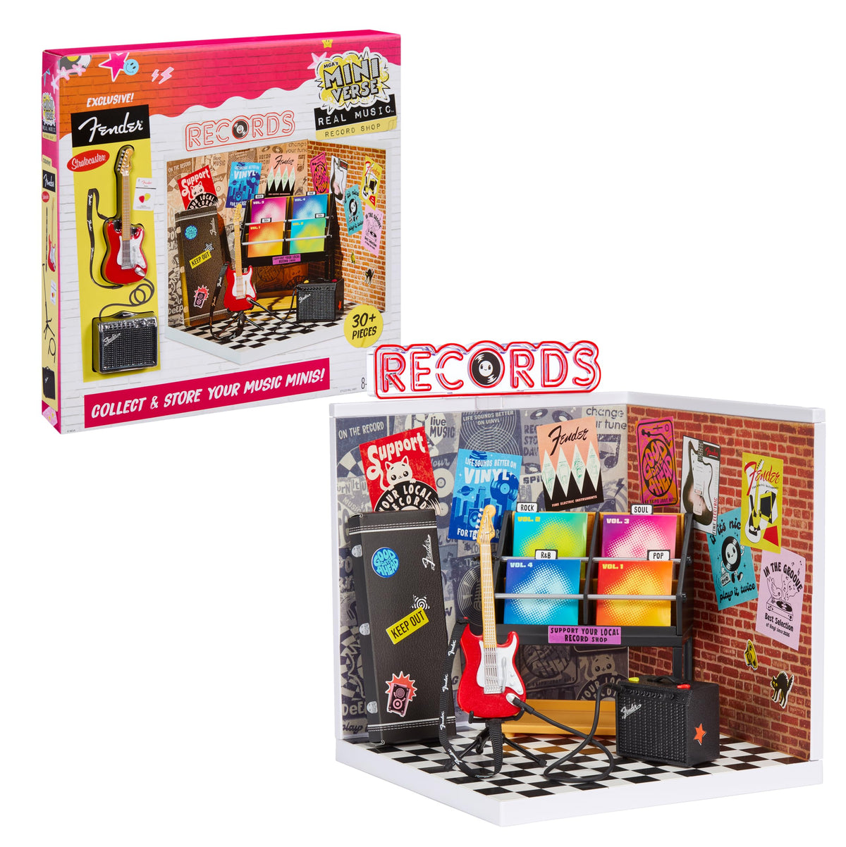 MGA's Miniverse Real Music Record Shop - Build and Display Set - Ages 8+