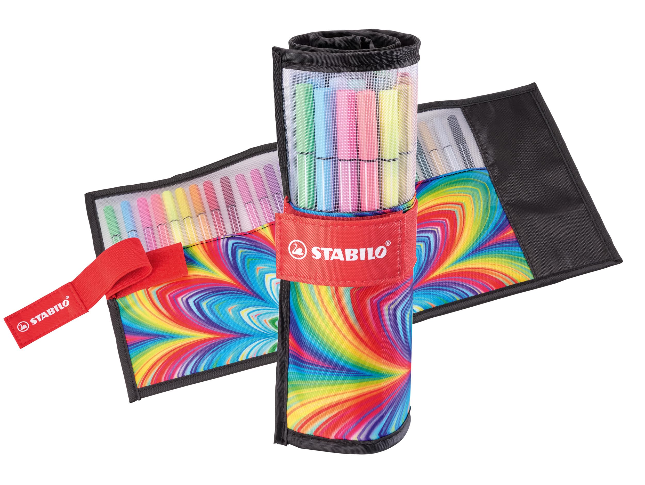 STABILO Pen 68 ARTY Fibre-Tip Pen Roll Set of 25 Assorted Colours