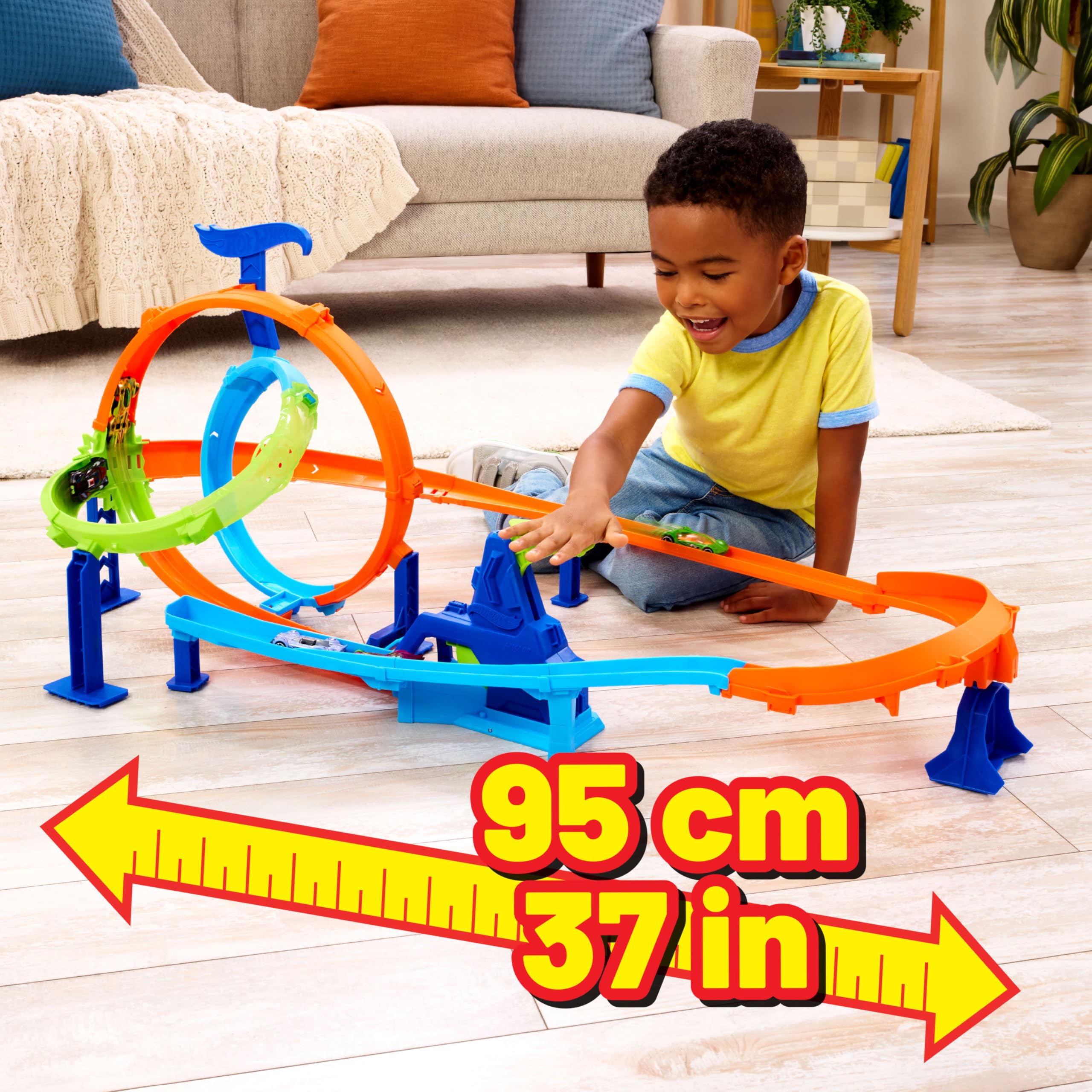 Hot Wheels Stunt Tracks Rapid Launch Cyclone Track Set JHK73 | Multicolor | Ages 4+