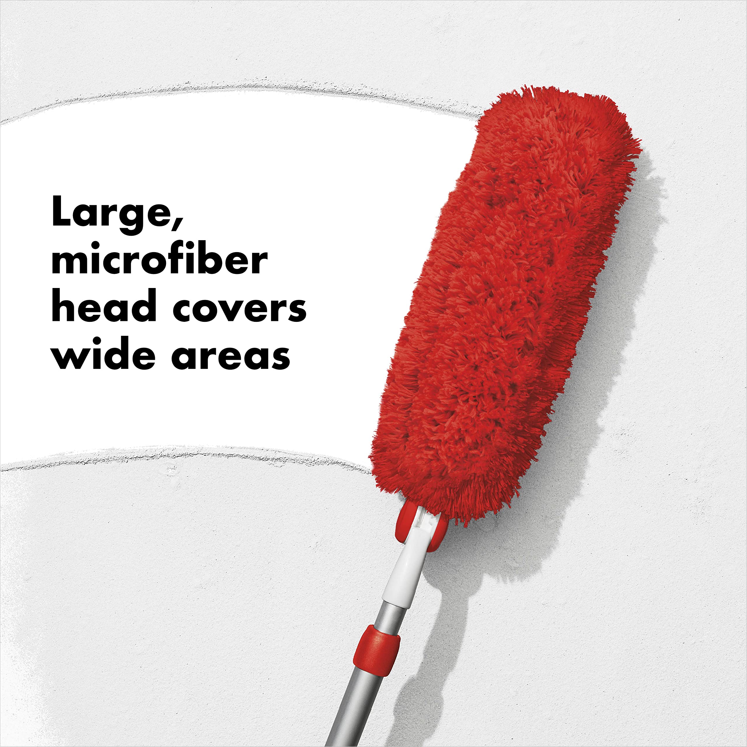 OXO Good Grips Extendable Microfibre Duster - Extends to 137 cm | 270° Rotating Head | Machine Washable 2