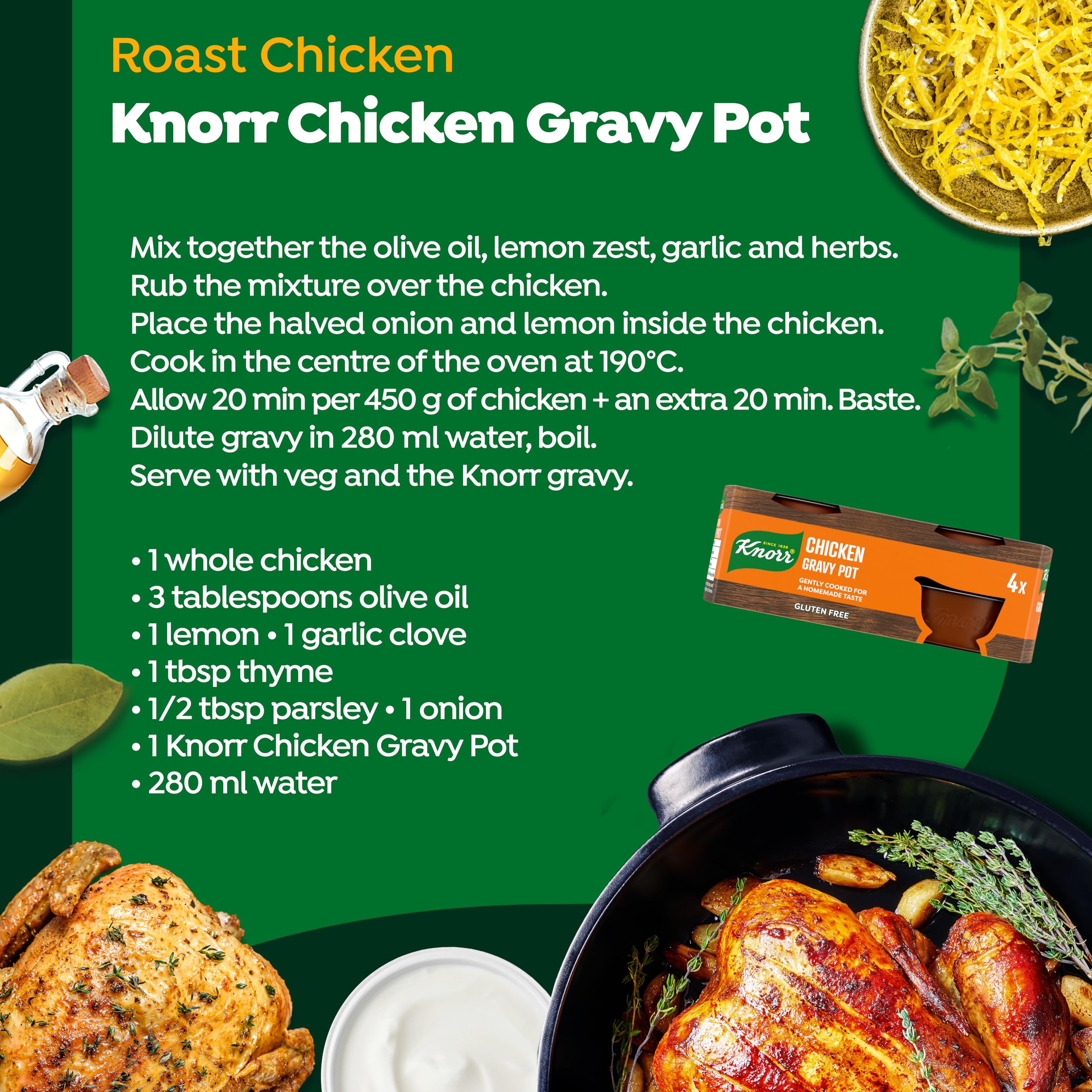 Knorr Chicken Gravy Pot - Gluten Free, No Artificial Colours or Preservatives | 112g 4