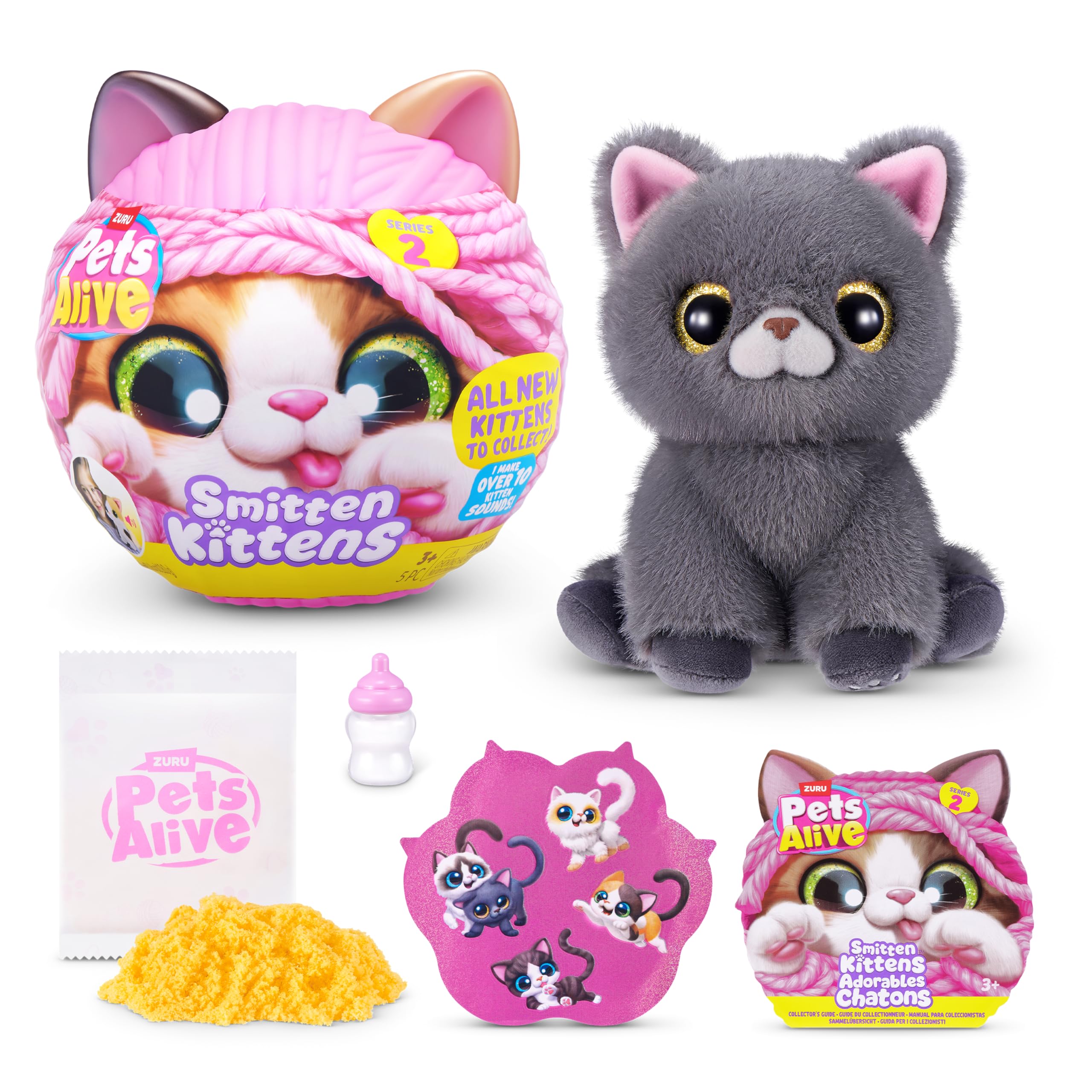 Pets Alive Smitten Kittens Series 2 British Shorthair Interactive Plush Toy by ZURU | 7.87 inches 1