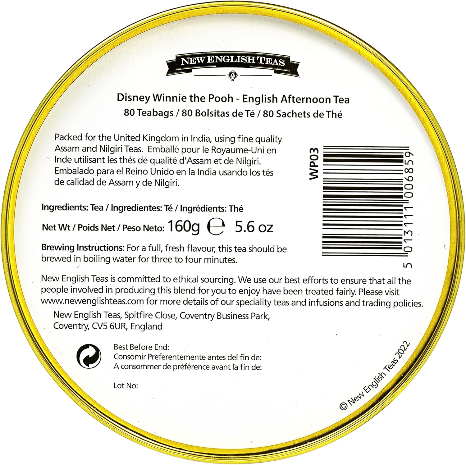 New English Teas Winnie the Pooh & Friends Tea Caddy with 80 English Breakfast Teabags 10