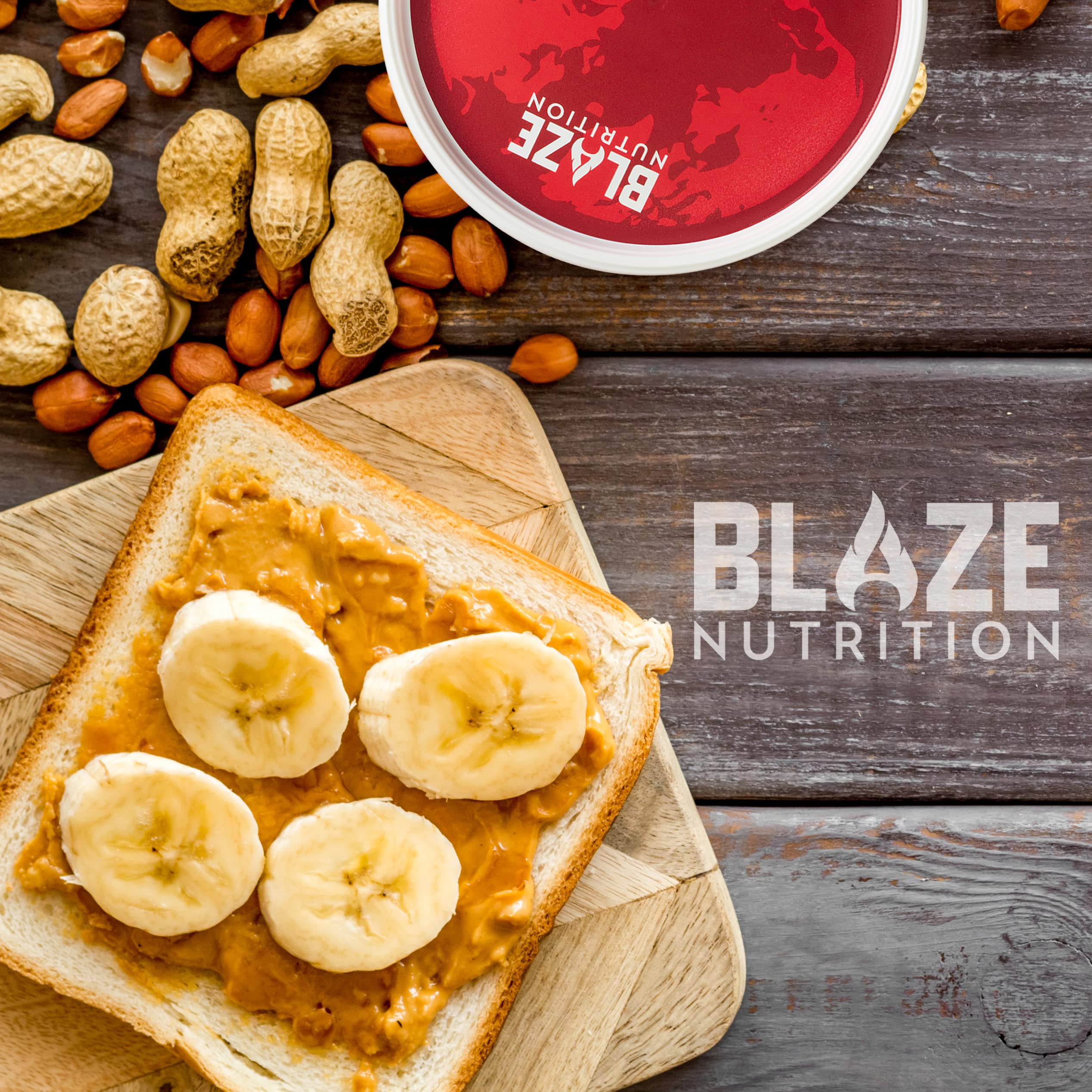Blaze Nutrition Crunchy Peanut Butter - 1kg, 30% Protein, 100% Roasted Peanuts 2
