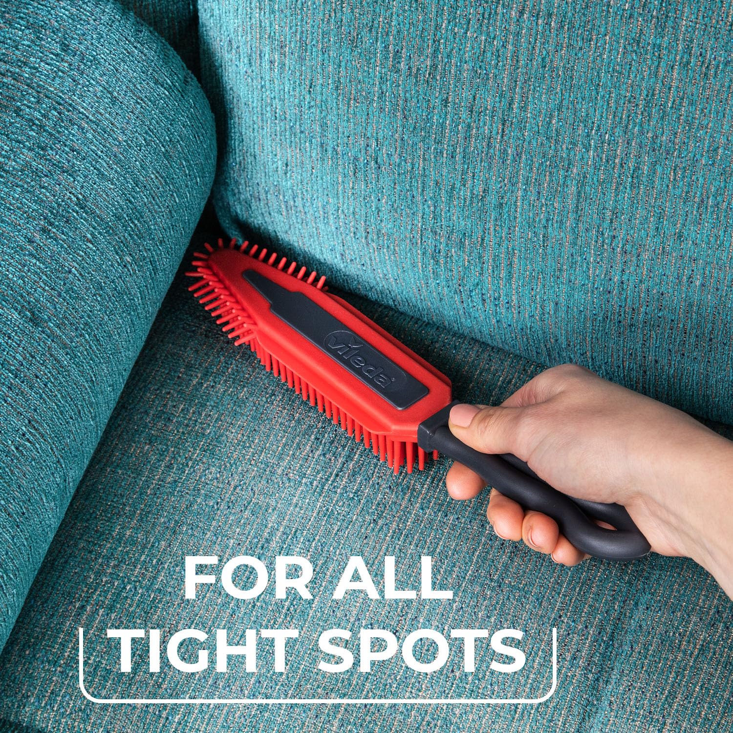 Vileda Pet Pro Electrostatic Brush - Silicone, Red/Grey, Ideal for Pet Hair Removal from Carpets & Upholstery 6