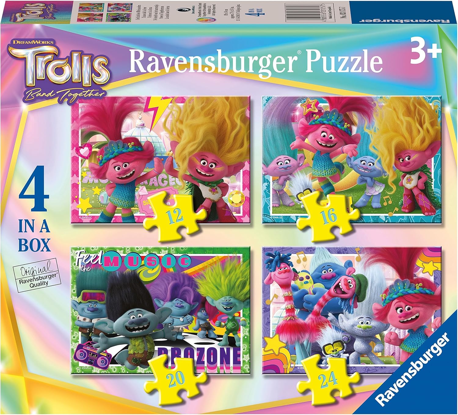Ravensburger Trolls 3 Movie Band Together 4-in-a-Box Puzzle Set - 72 Pieces Total 1