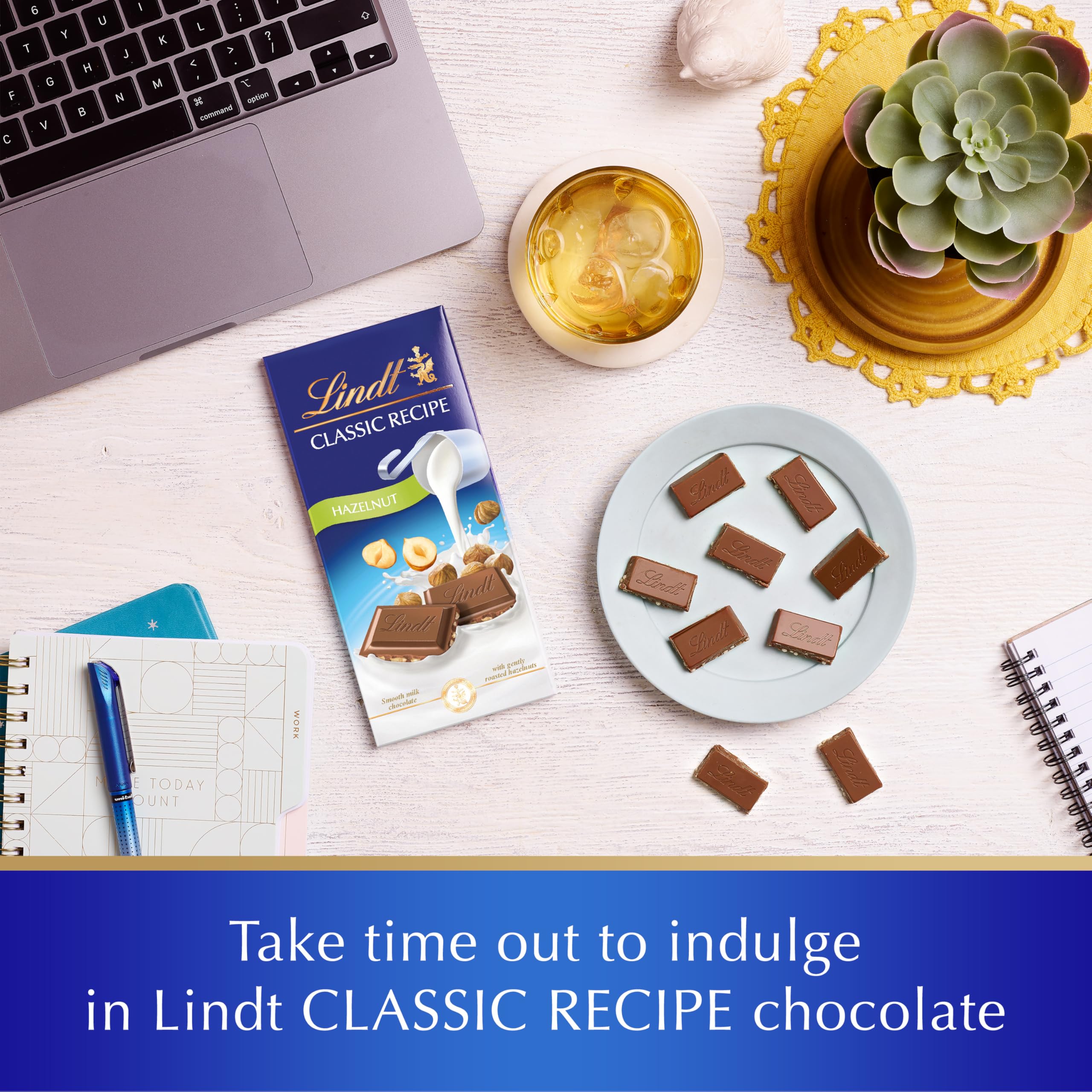 Lindt Classic Recipe Milk Hazelnut Chocolate Bar 100g 6