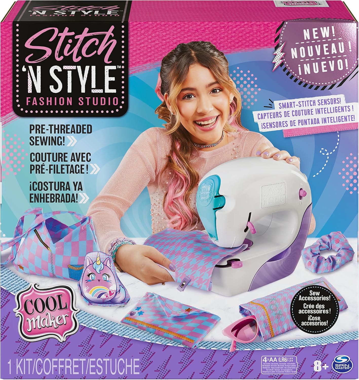 Cool Maker Stitch n Style Fashion Studio - Battery-Powered No-Thread Sewing Machine for Kids