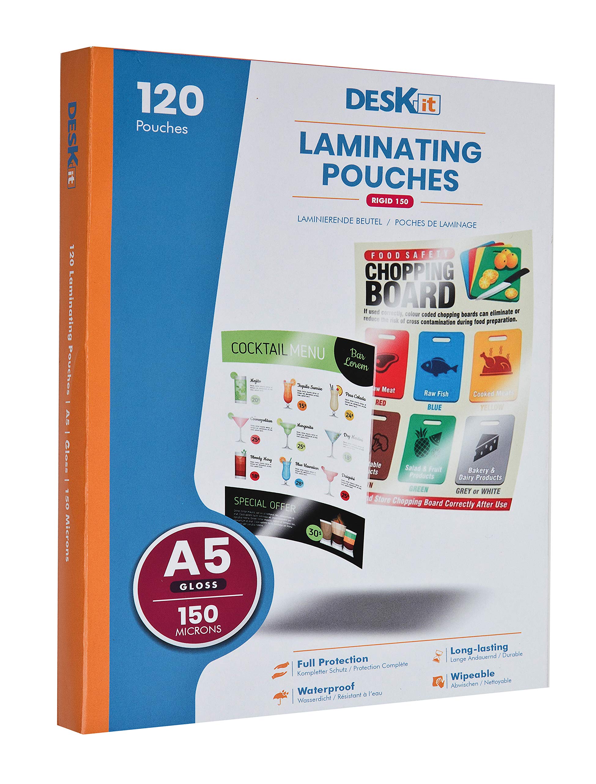 deskit A5 Laminating Pouches - 120 Sheets, 150 Microns, Gloss Finish | Professional Protection 1
