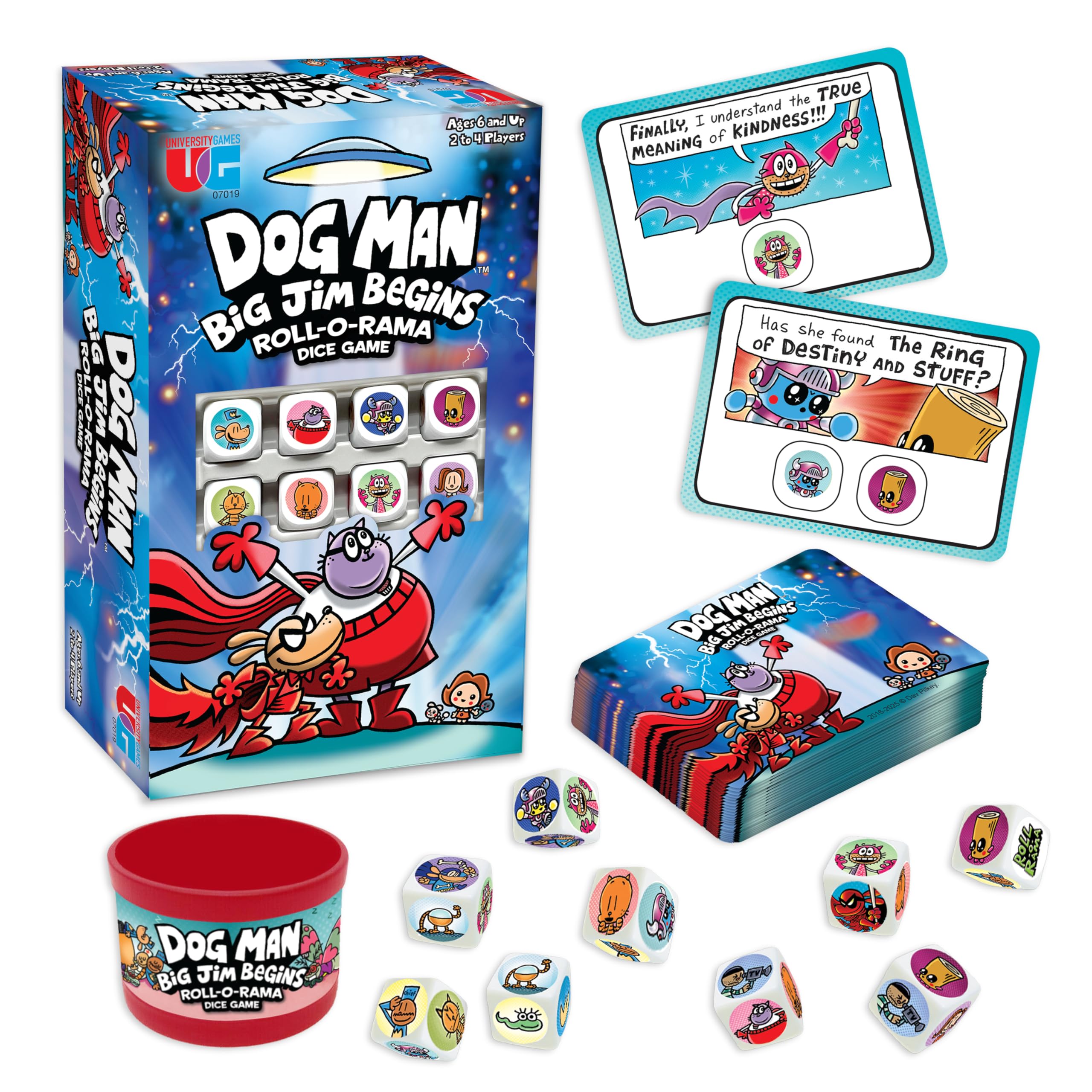 University Games Dog Man: Big Jim Begins Dice Game | 2-4 Players | Ages 6+