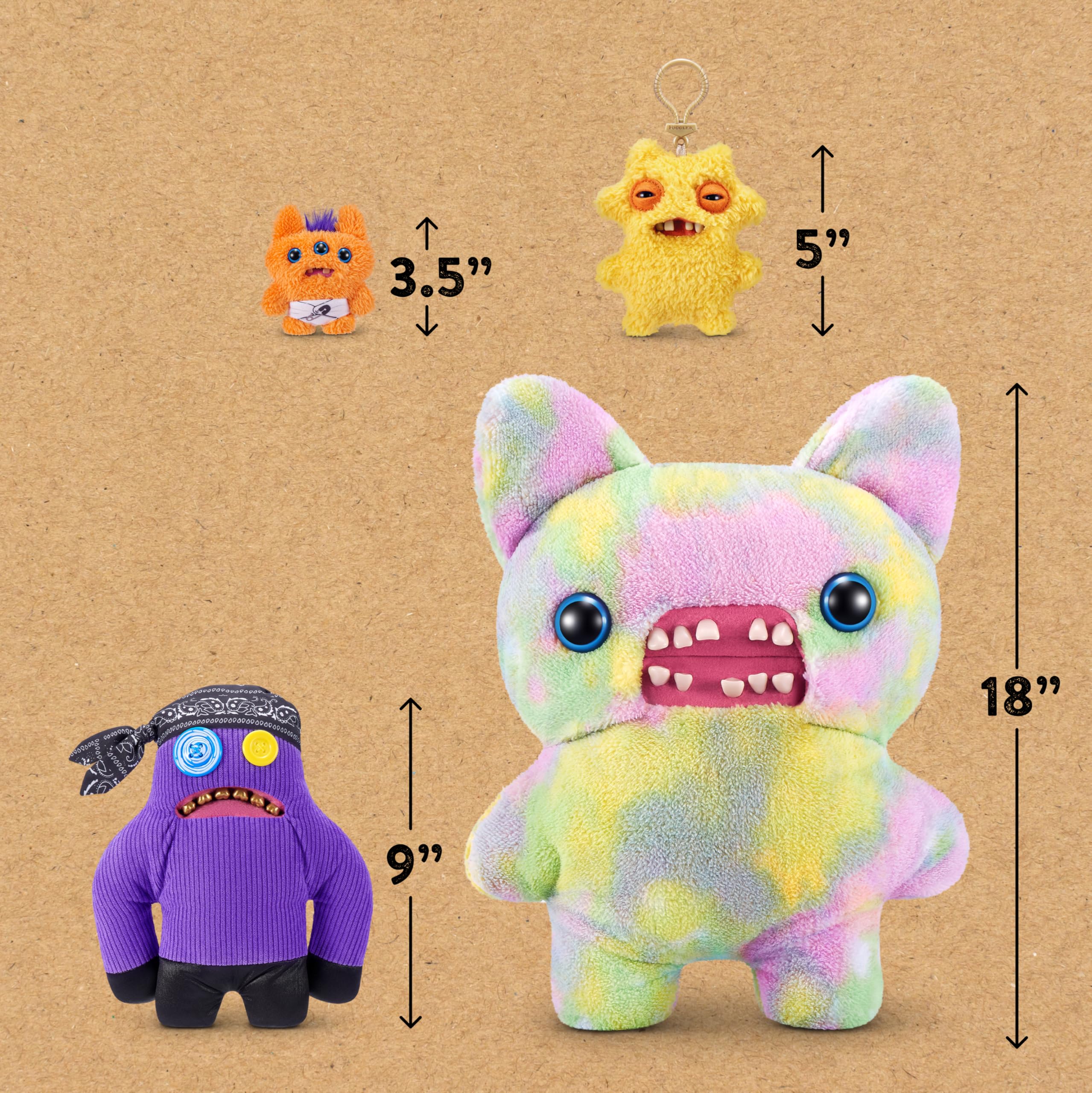 Fuggler Sasquoosh 9-Inch Plush Toy - Soft Plush, Human-like Teeth, Butt-on Hole 7