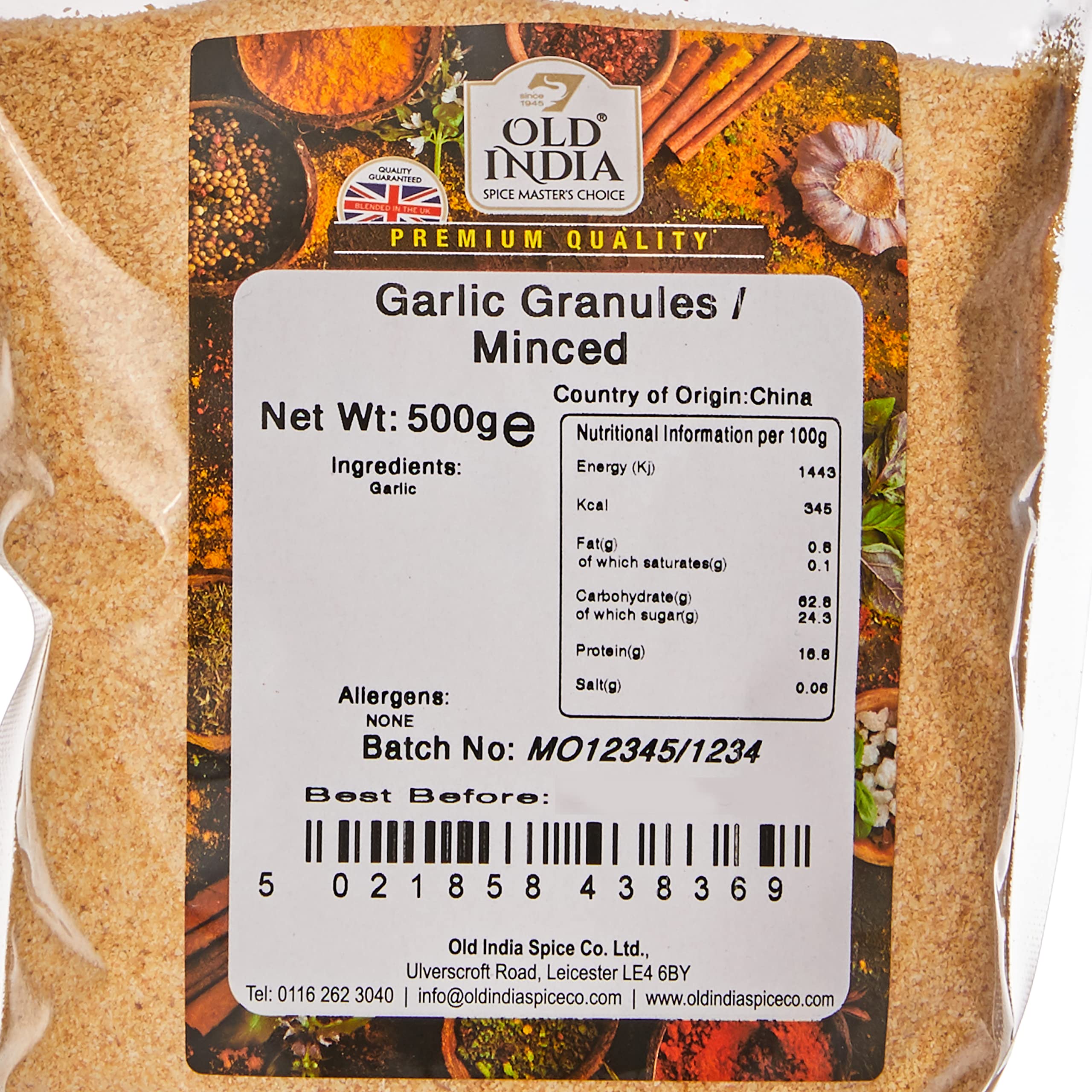 Old India Garlic Granules/Minced Powdered Seasoning - 500g Natural & Additive Free 2
