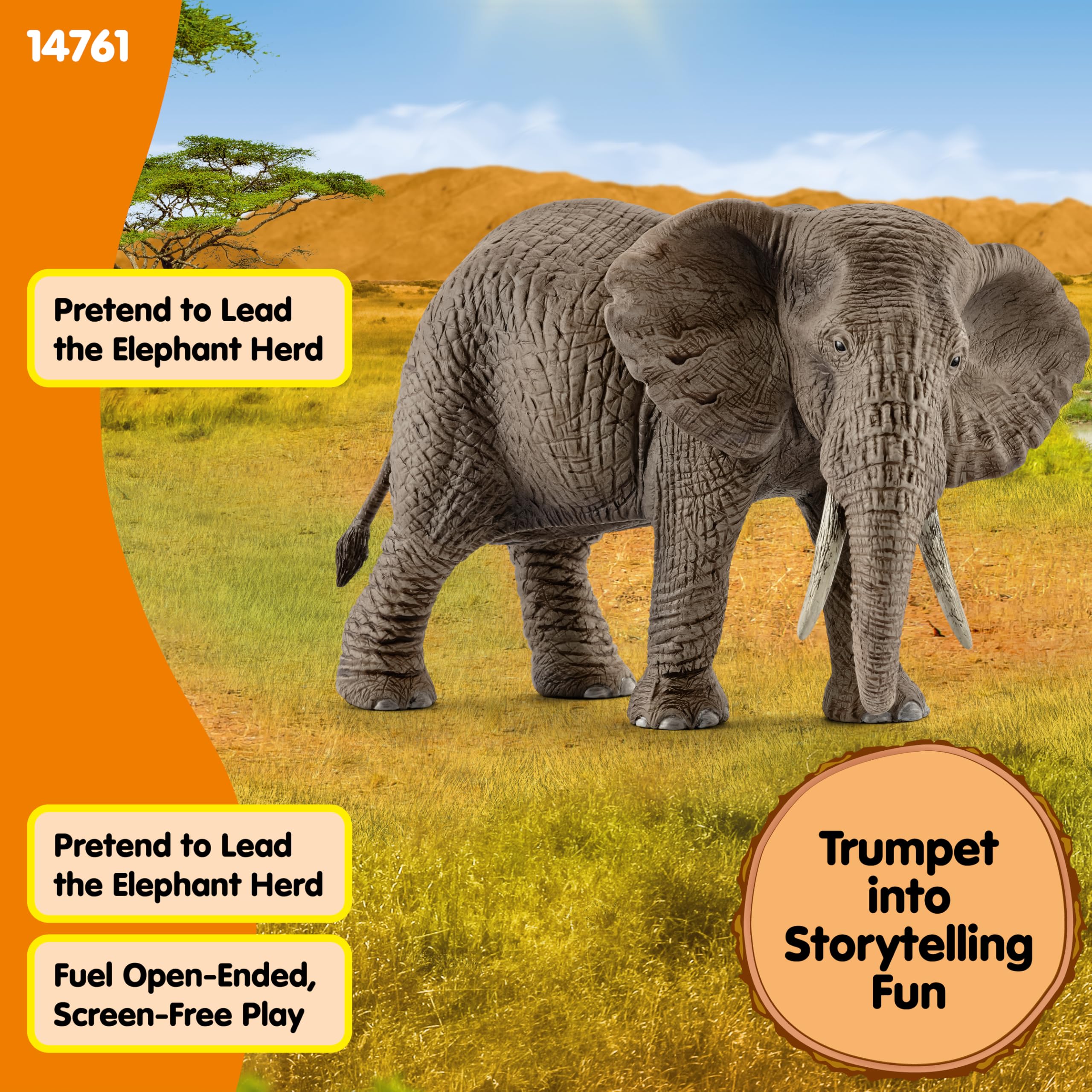 Schleich African Elephant Female Figurine - Realistic Wild Life Toy | Ages 3+ | 5.7 inch 4