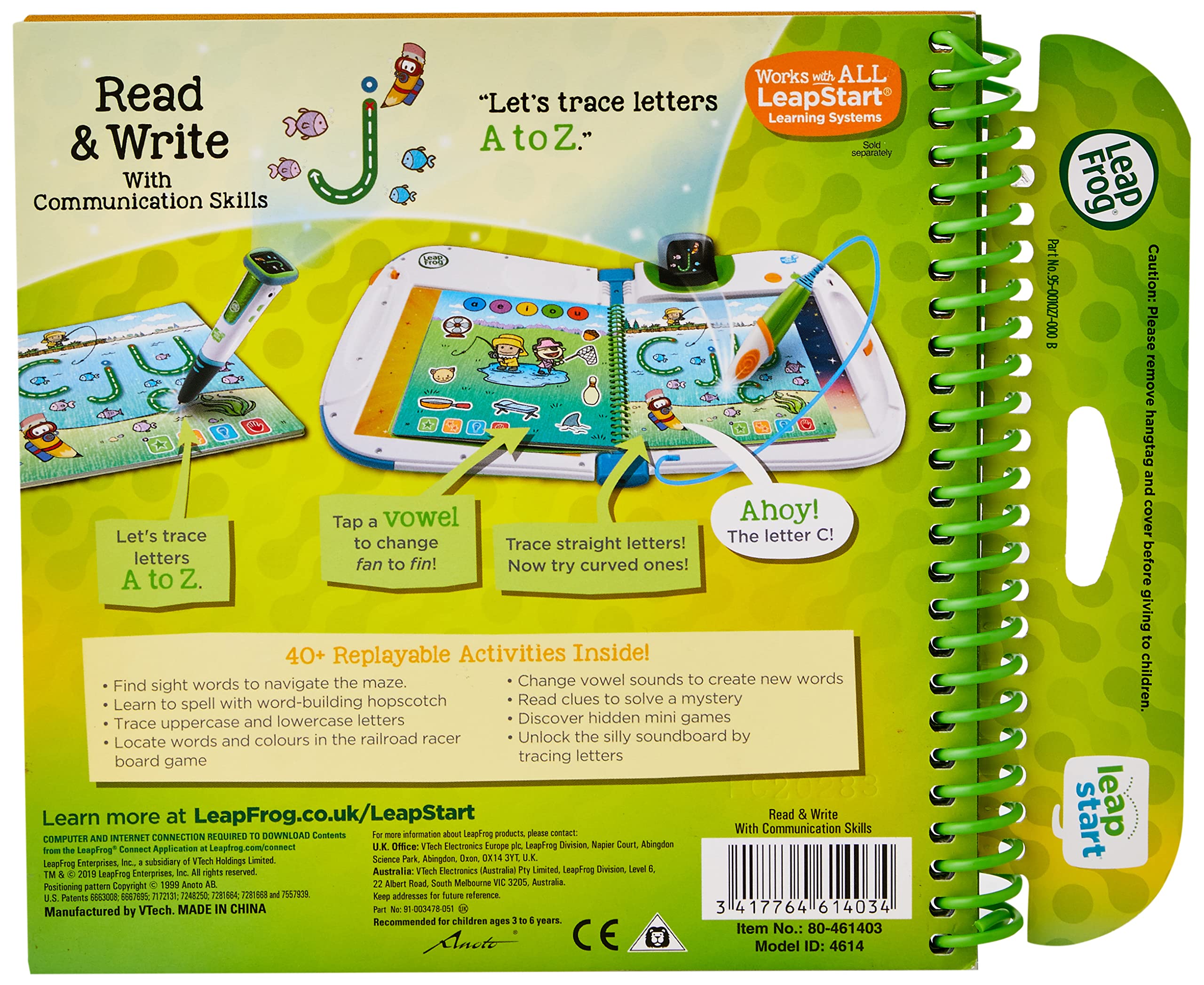 LeapFrog Read & Write 3D Activity Book for LeapStart Systems | Ages 3-6 | 40 Activities