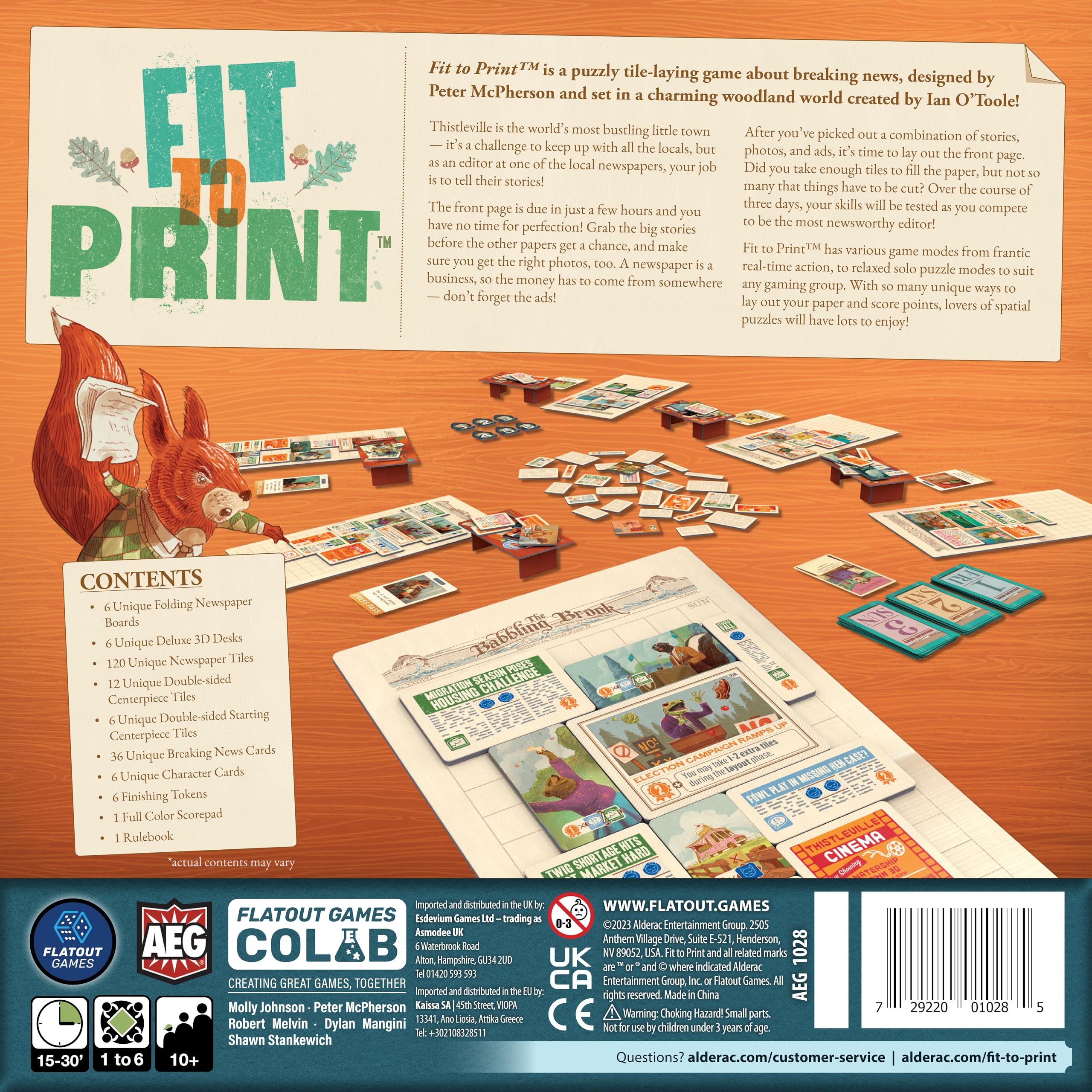 AEG Fit to Print Tile-Laying Board Game | Ages 10+ | 1-6 Players | 15-30 Min Playtime 2