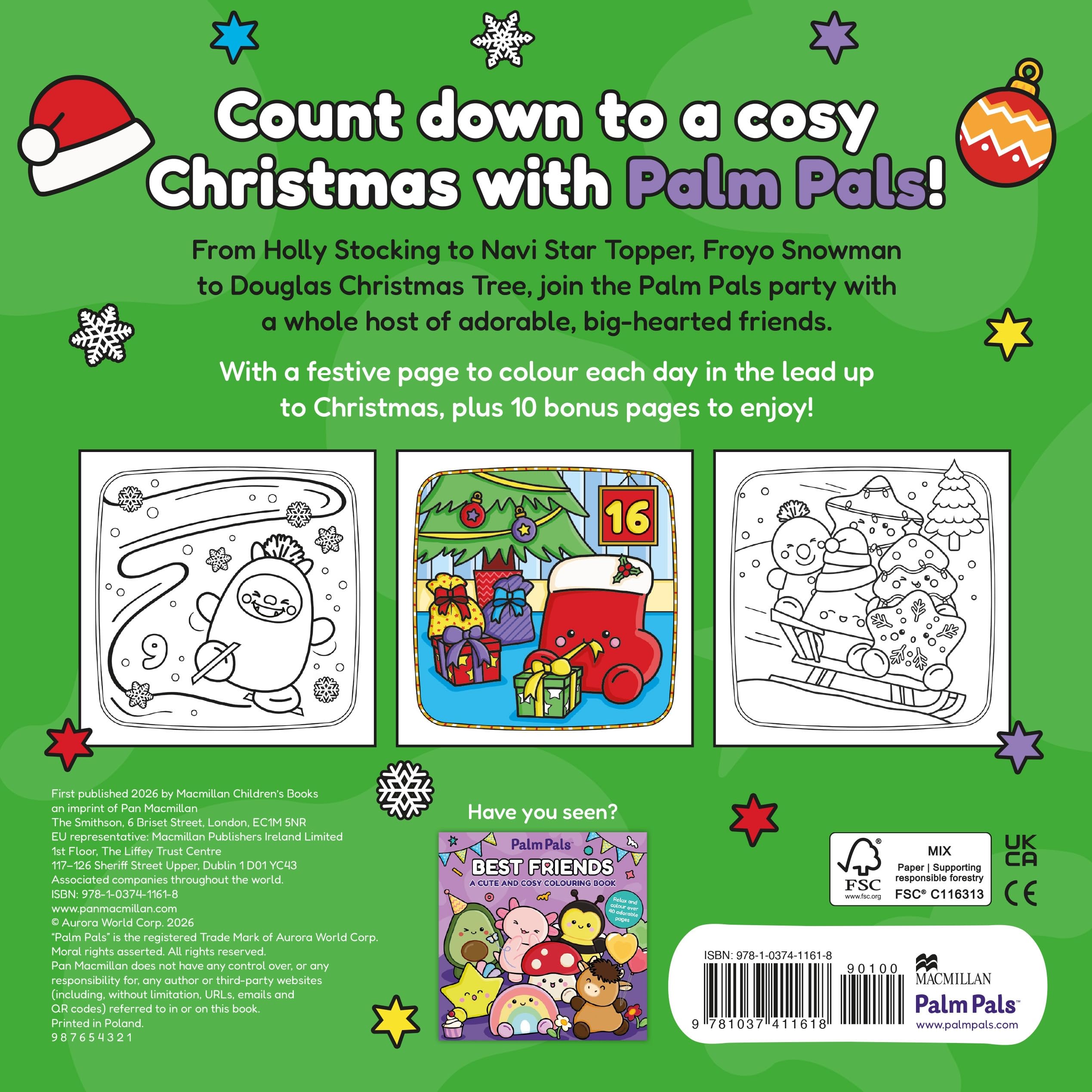 Palm Pals Festive Friends: An Advent Calendar Colouring Book - Paperback | 80 Pages | Ages 12+