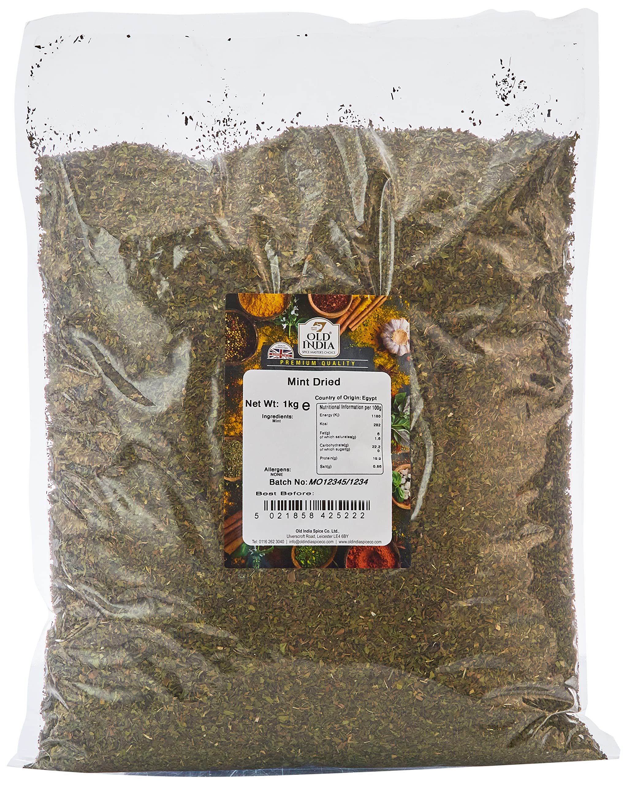 Old India Dried Mint Leaves - 1 kg Natural Herb for Curries, Soups, and Sauces 1