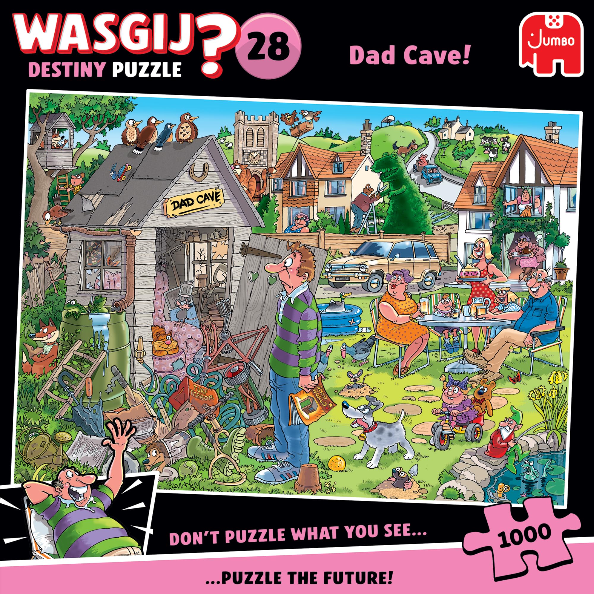 Jumbo Wasgij Destiny 28 Dad Cave - Unique 1000 Piece Jigsaw Puzzle for Adults 1