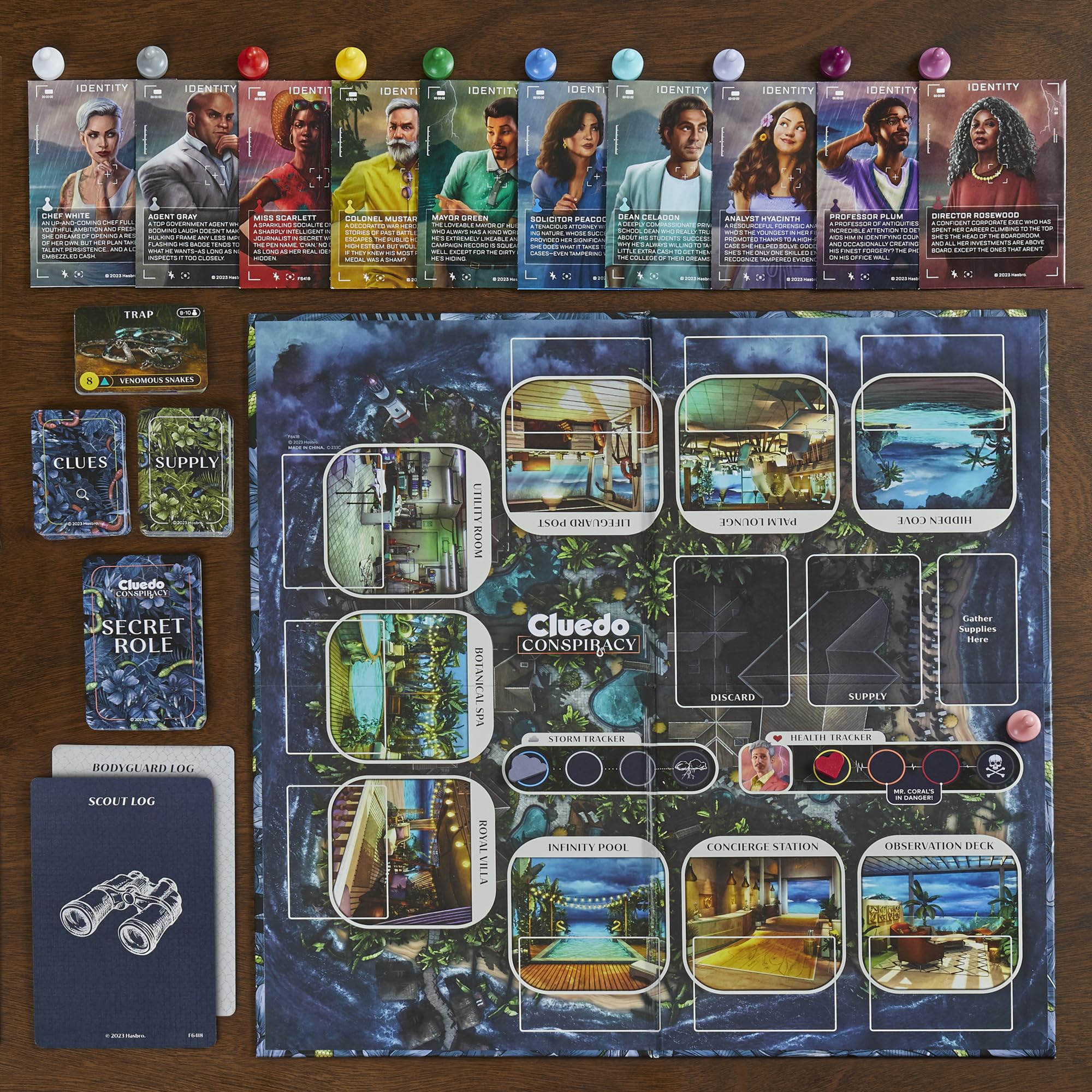 Hasbro Gaming Cluedo Conspiracy Detective Board Game for 4-10 Players 7