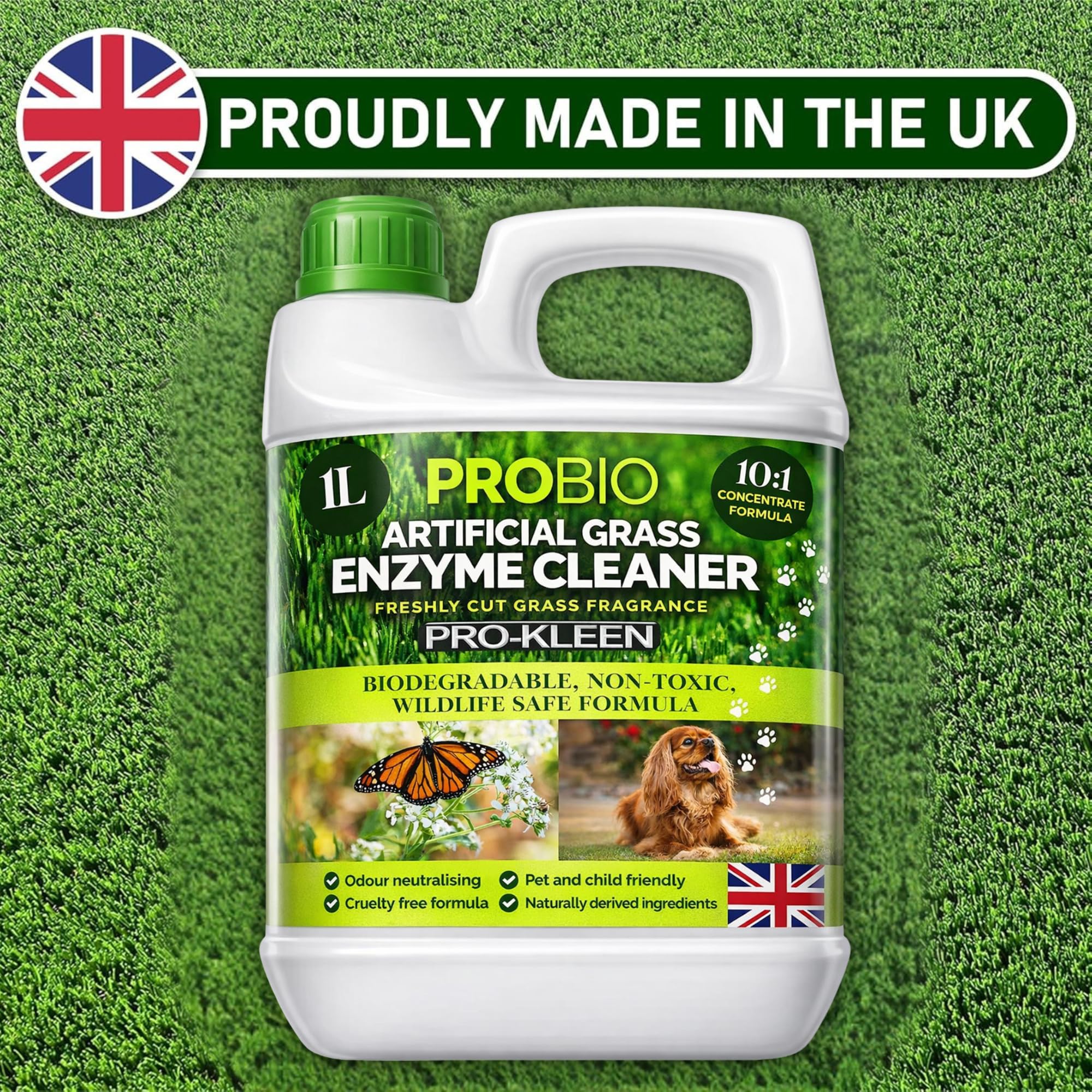 Pro-Kleen ProBio Artificial Grass Cleaner - Probiotic Deodoriser | 1L | Fresh Cut Grass Scent 6