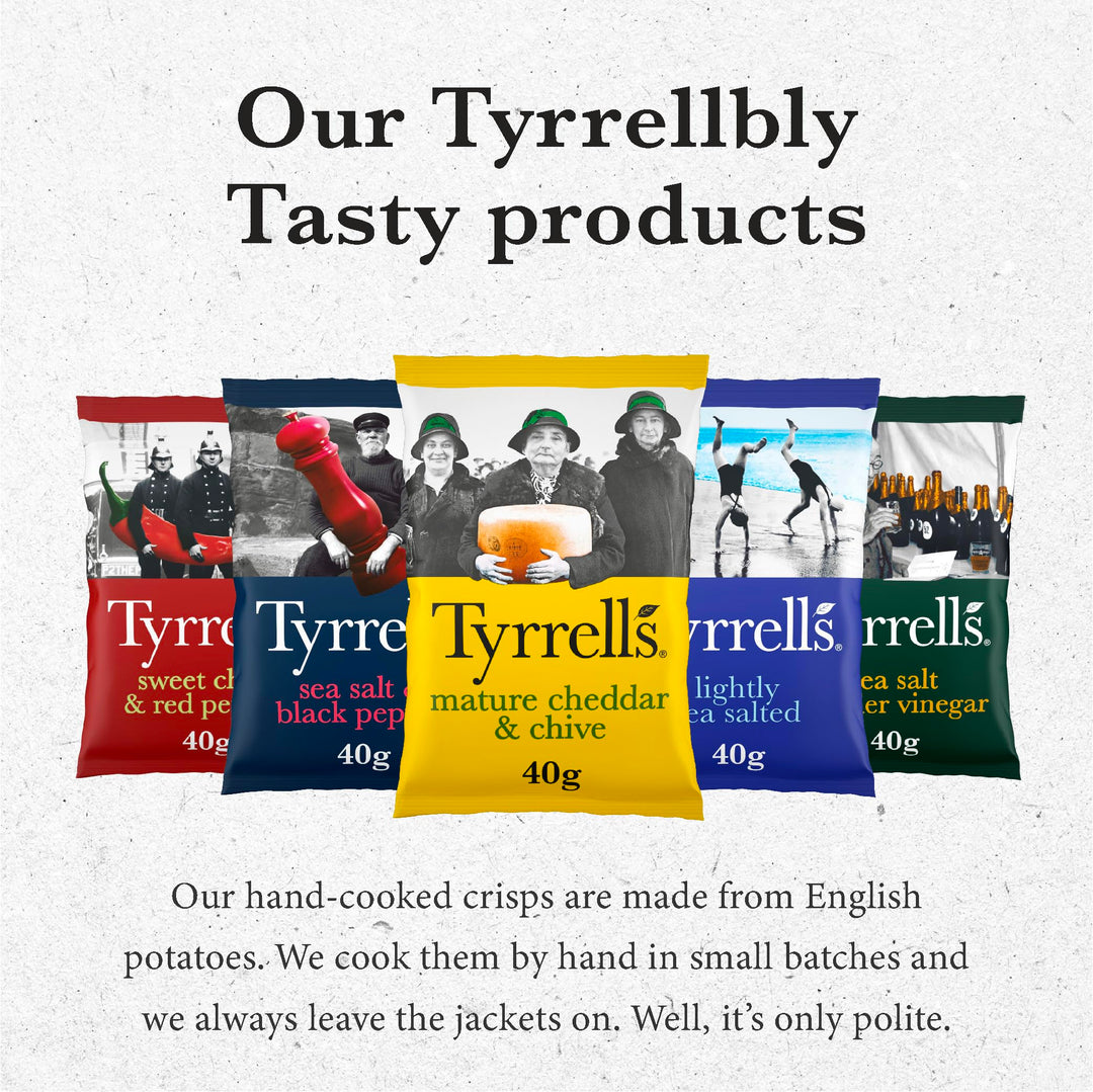 Tyrrells Hand-Cooked Mature Cheddar & Chive Crisps 150g