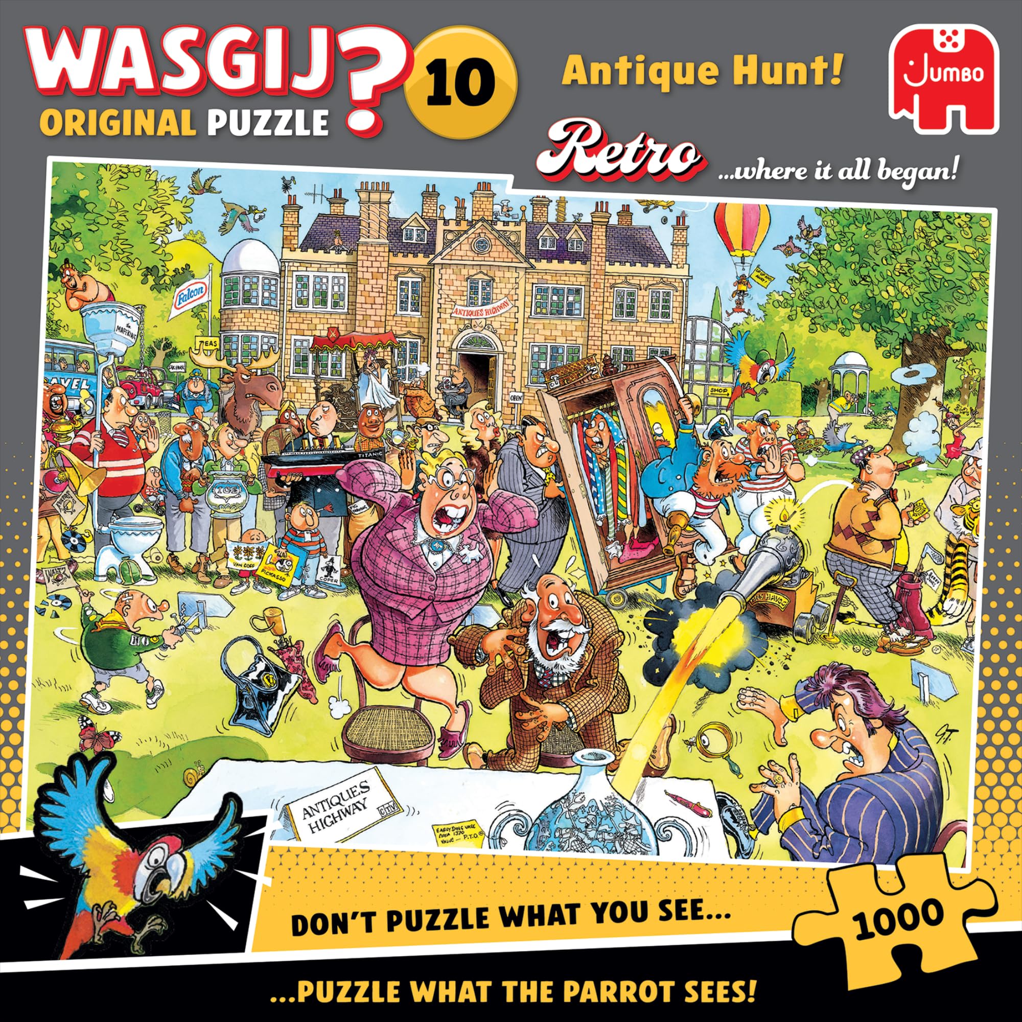 Wasgij Retro Original 10 Antique Hunt! Jigsaw Puzzle - 1000 Pieces | Adult Gift 1