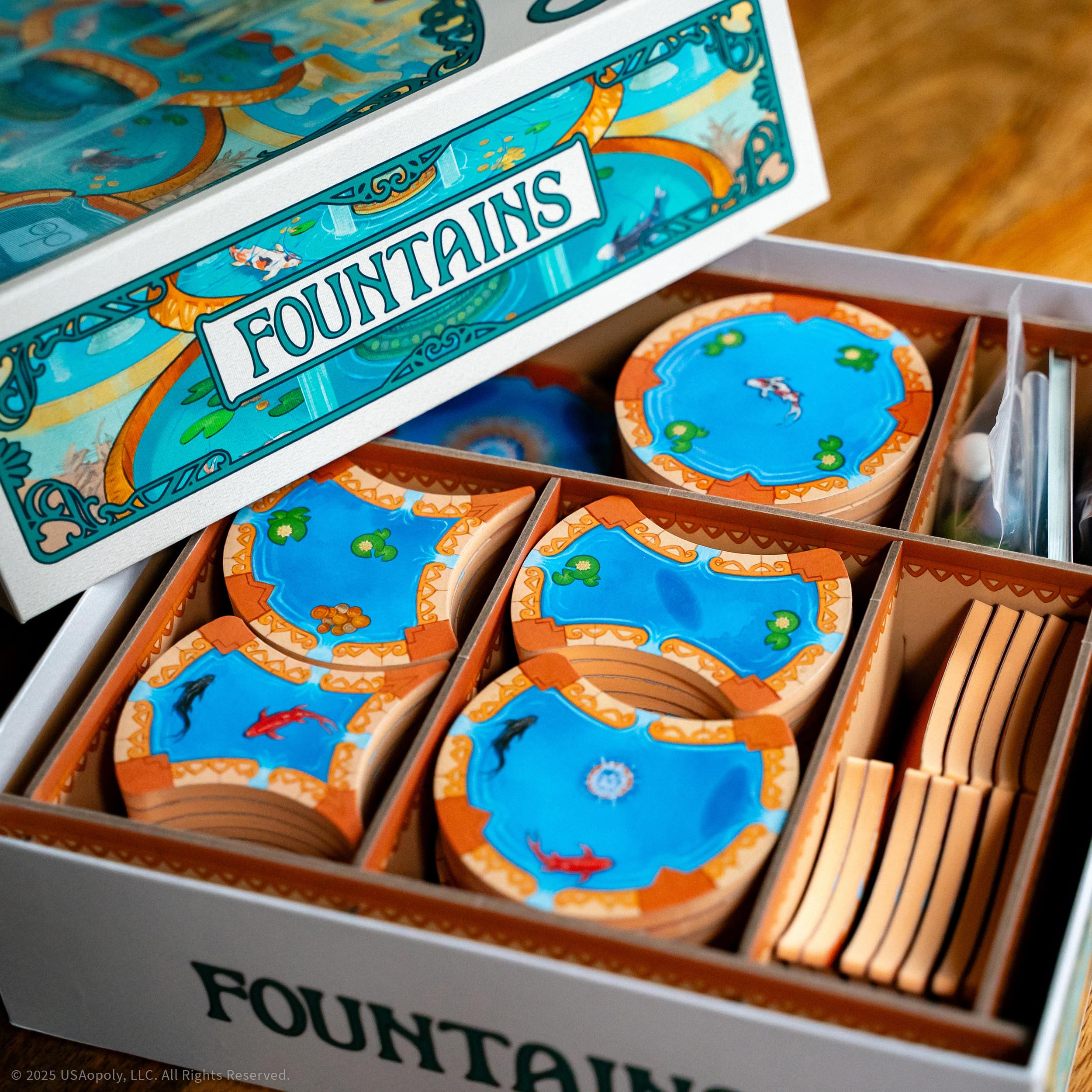 USAopoly Fountains Board Game | Ages 10+ | 1-5 Players | 30-45+ Minutes 6