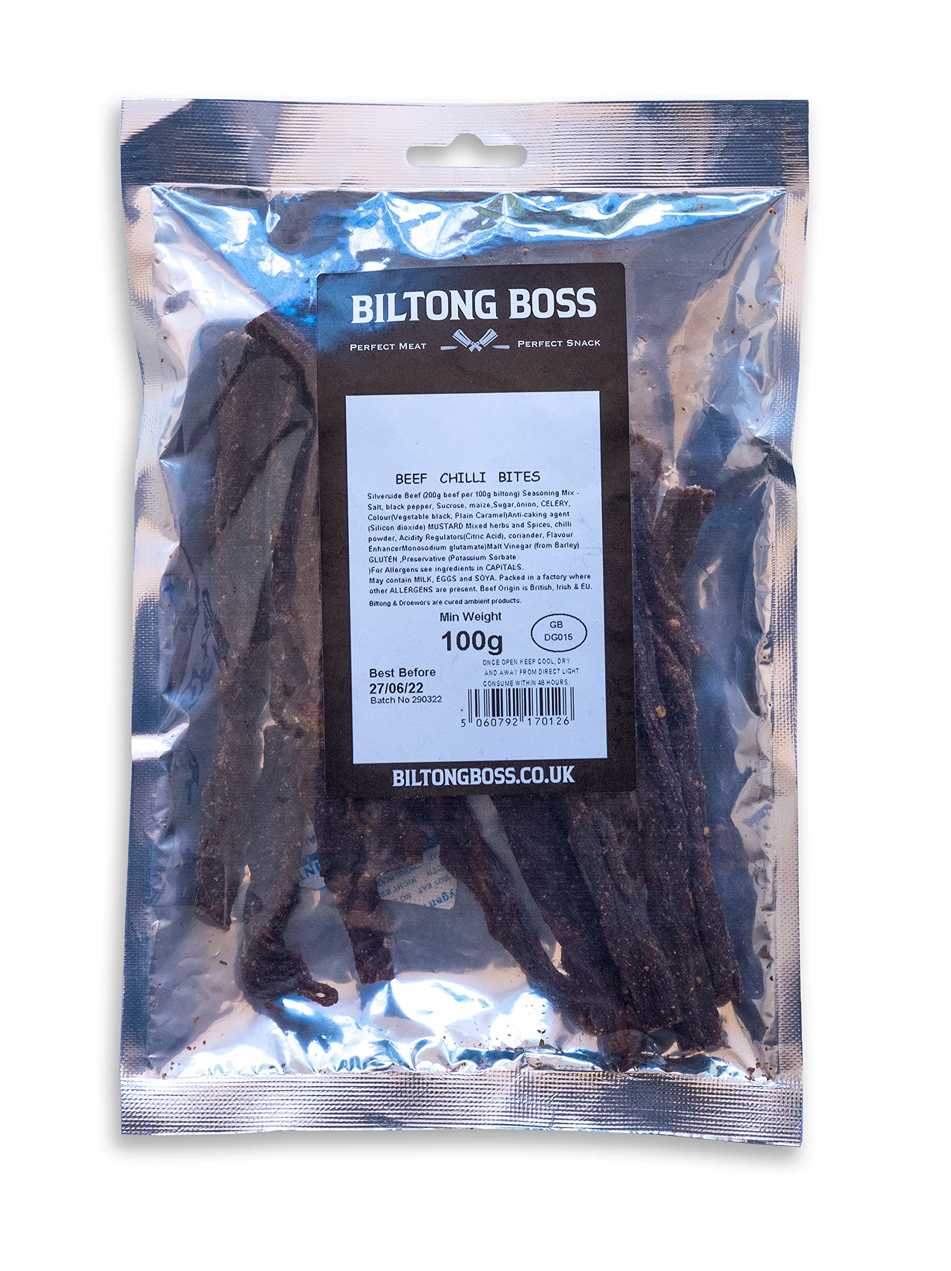 Biltong Boss Chilli Bites (Snap Sticks) – Authentischer südafrikanischer Rindfleisch-Snack, proteinreich, kohlenhydratarm