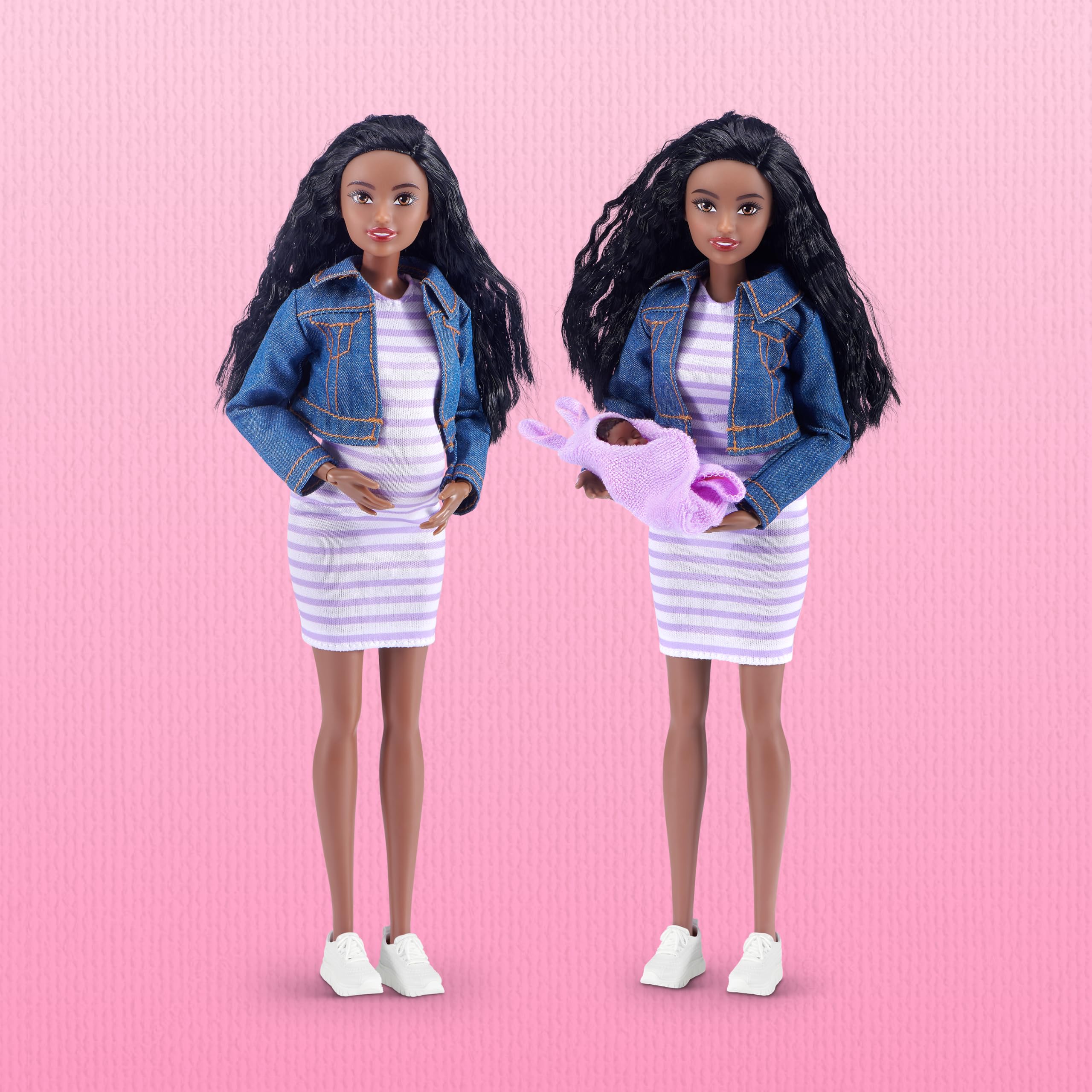 ZURU MY MINI Mom & Baby Surprise Doll Playset - Includes Pregnant Doll, Newborn, Accessories | Ages 3+ 5
