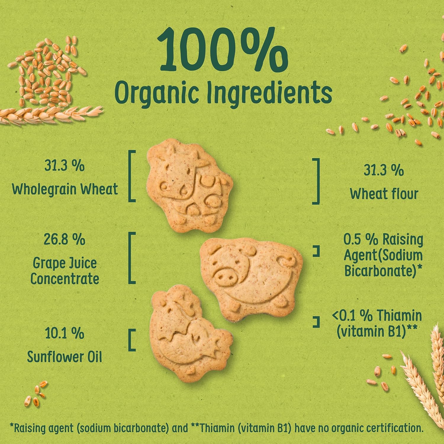 Organix Farm Animal Organic Toddler Snack Biscuits 12+ Months 100g (Pack of 5) 4