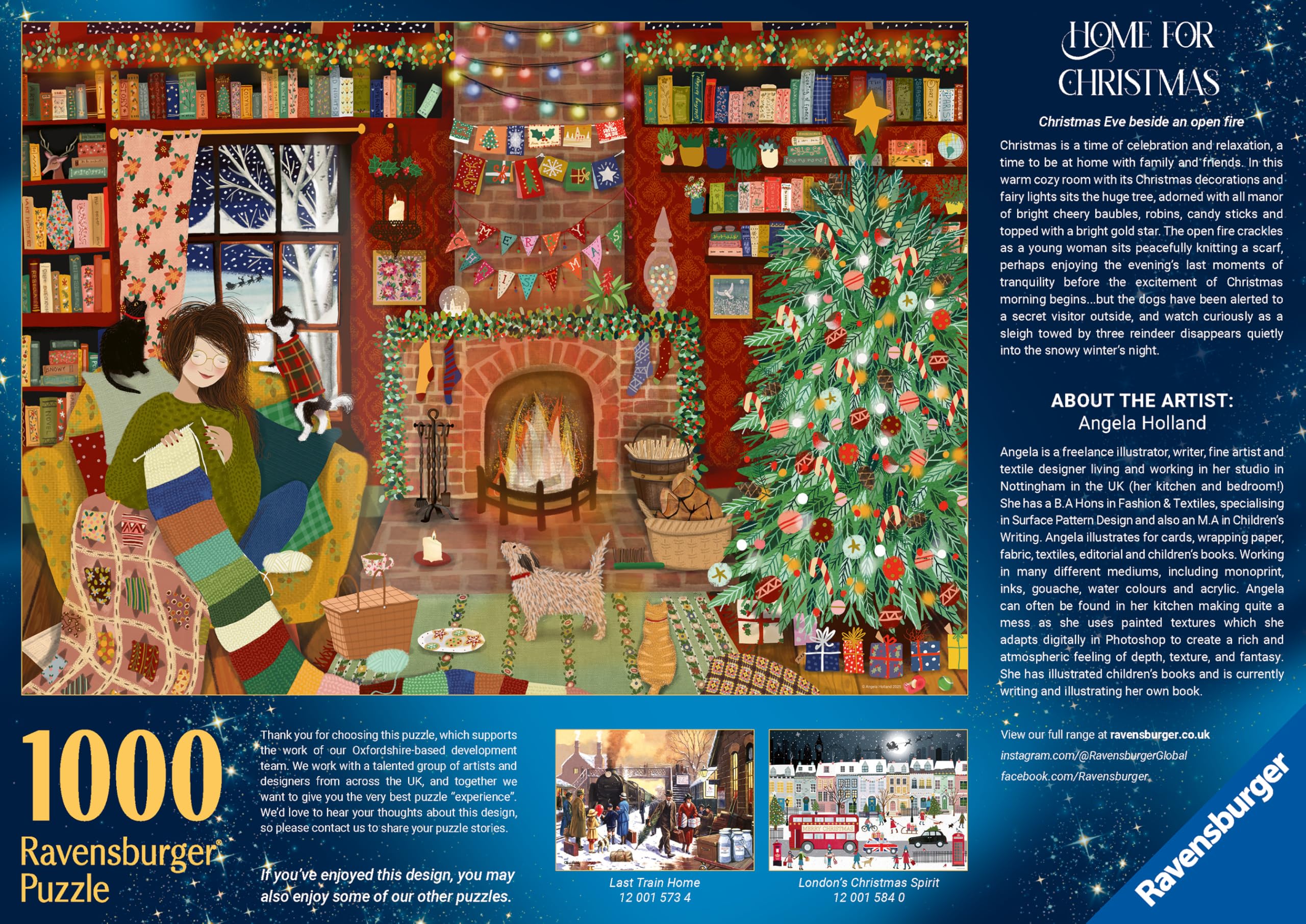 Ravensburger Home for Christmas 1000 Piece Jigsaw Puzzle - Cozy Fireplace Holiday Scene for Adults & Kids 12+ 3