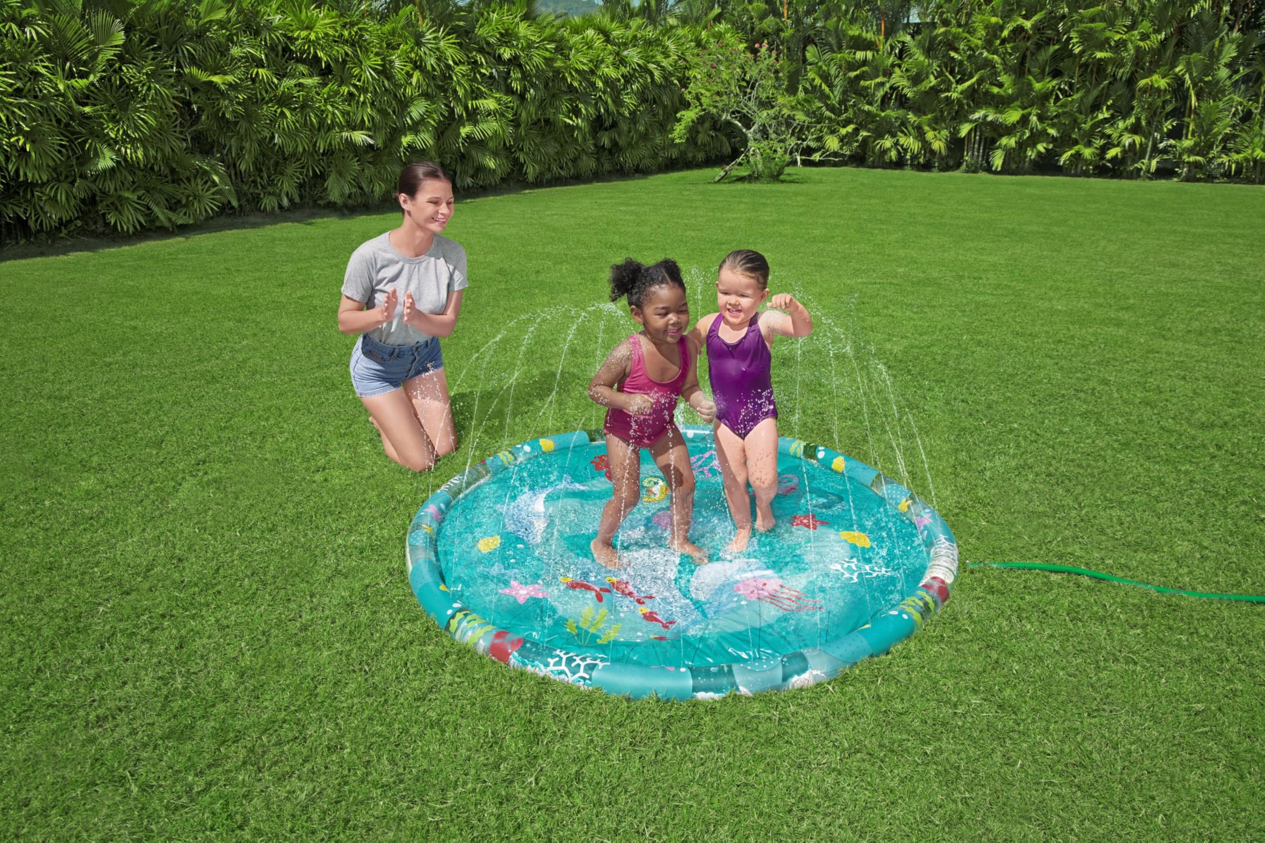 Bestway Marine-Life Sprinkler Splash Pad - 1.65m x 1.65m Outdoor Water Play for Kids 4