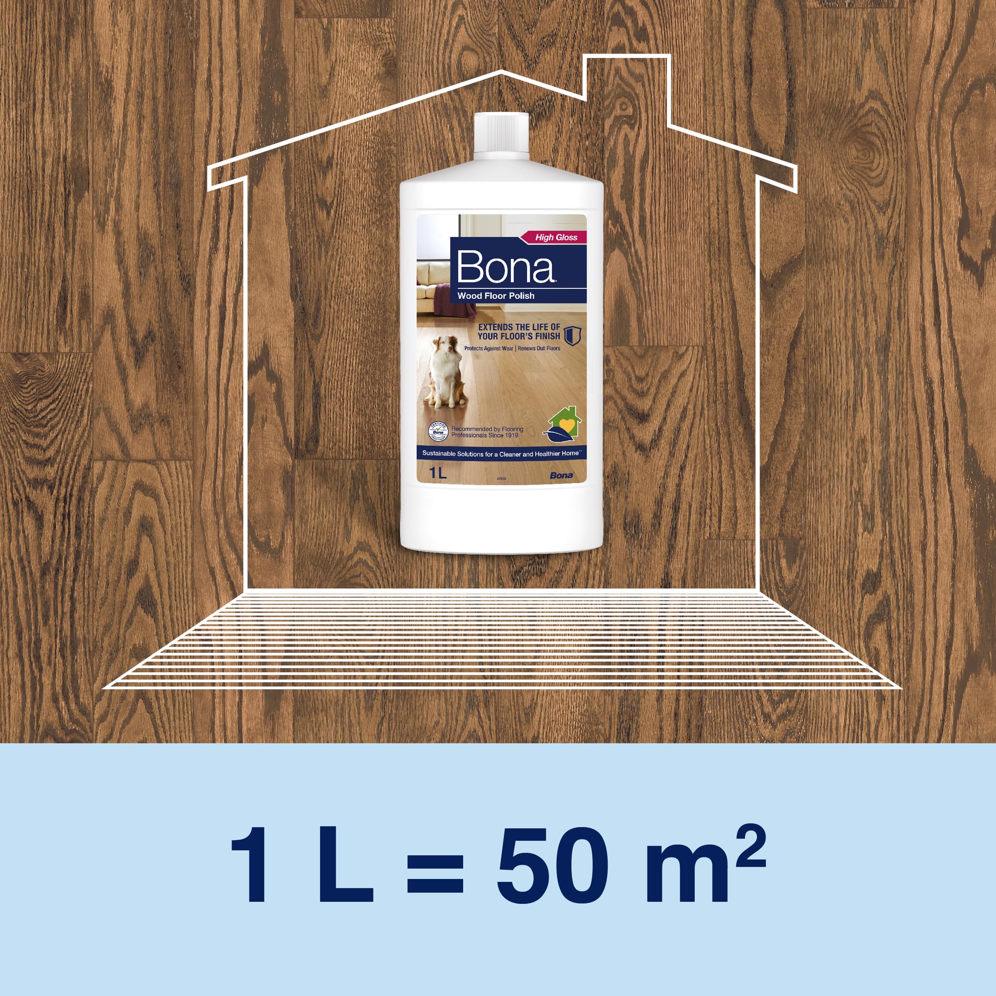 Bona Wood Floor Polish - Gloss Finish Maintenance Coating | 1 Litre 8